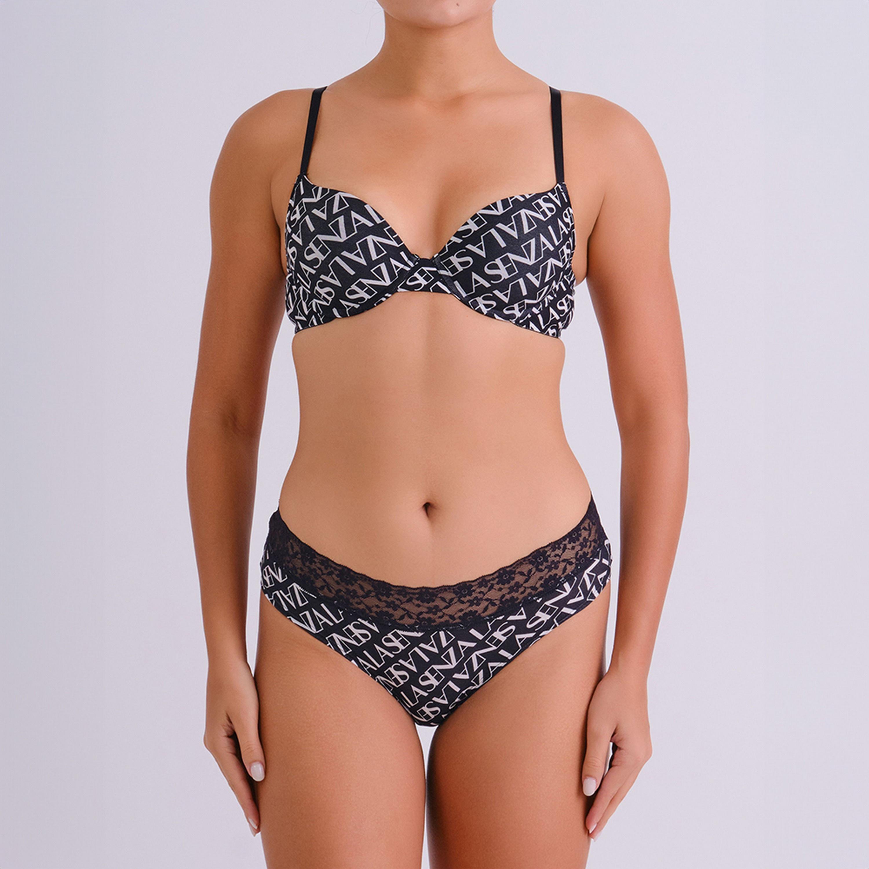 La Senza Everyday Multicolour Text-Print Full Coverage Women's Hipster Panty-women-clothing-lingerie-panties-image-2