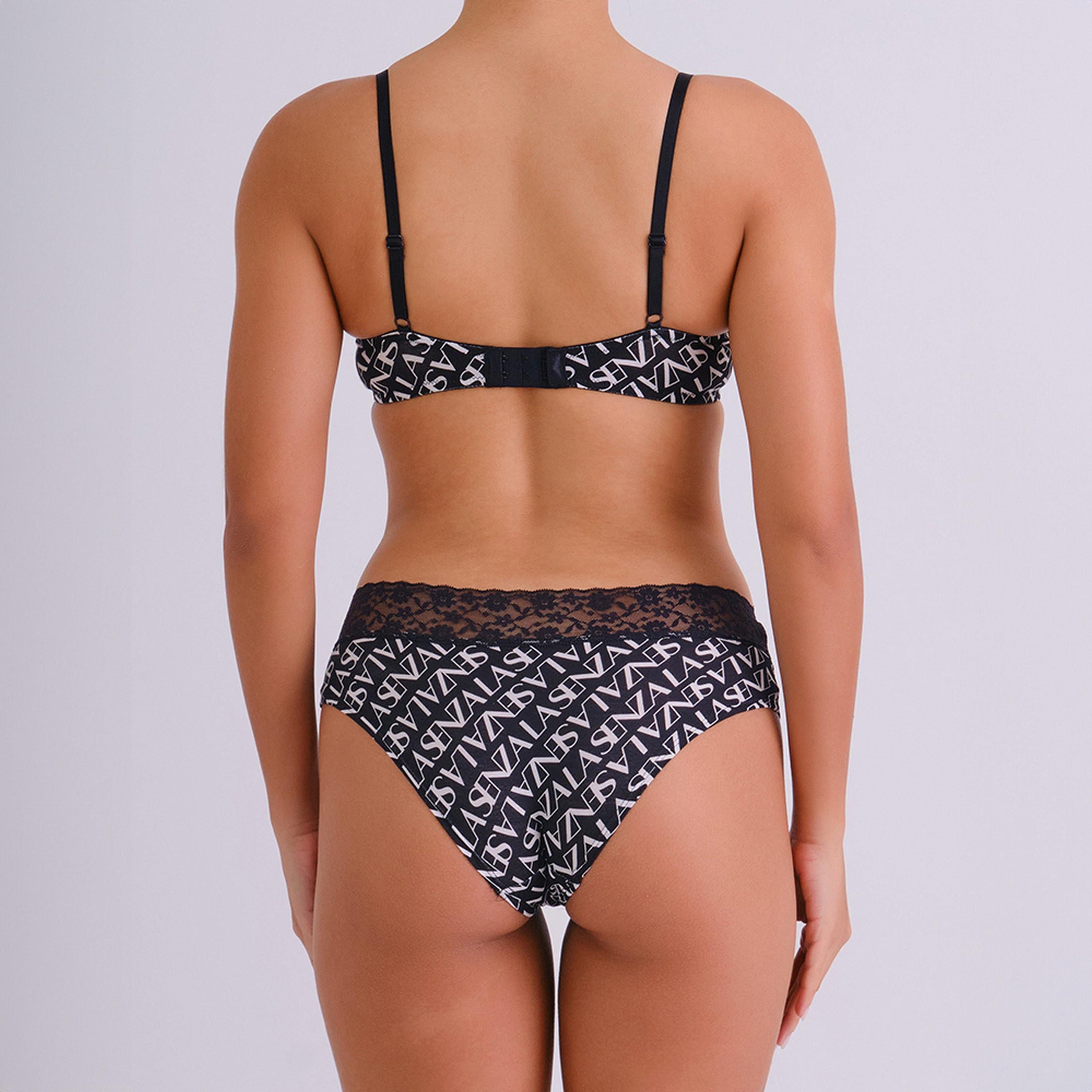 La Senza Everyday Multicolour Text-Print Full Coverage Women's Hipster Panty-women-clothing-lingerie-panties-image-3