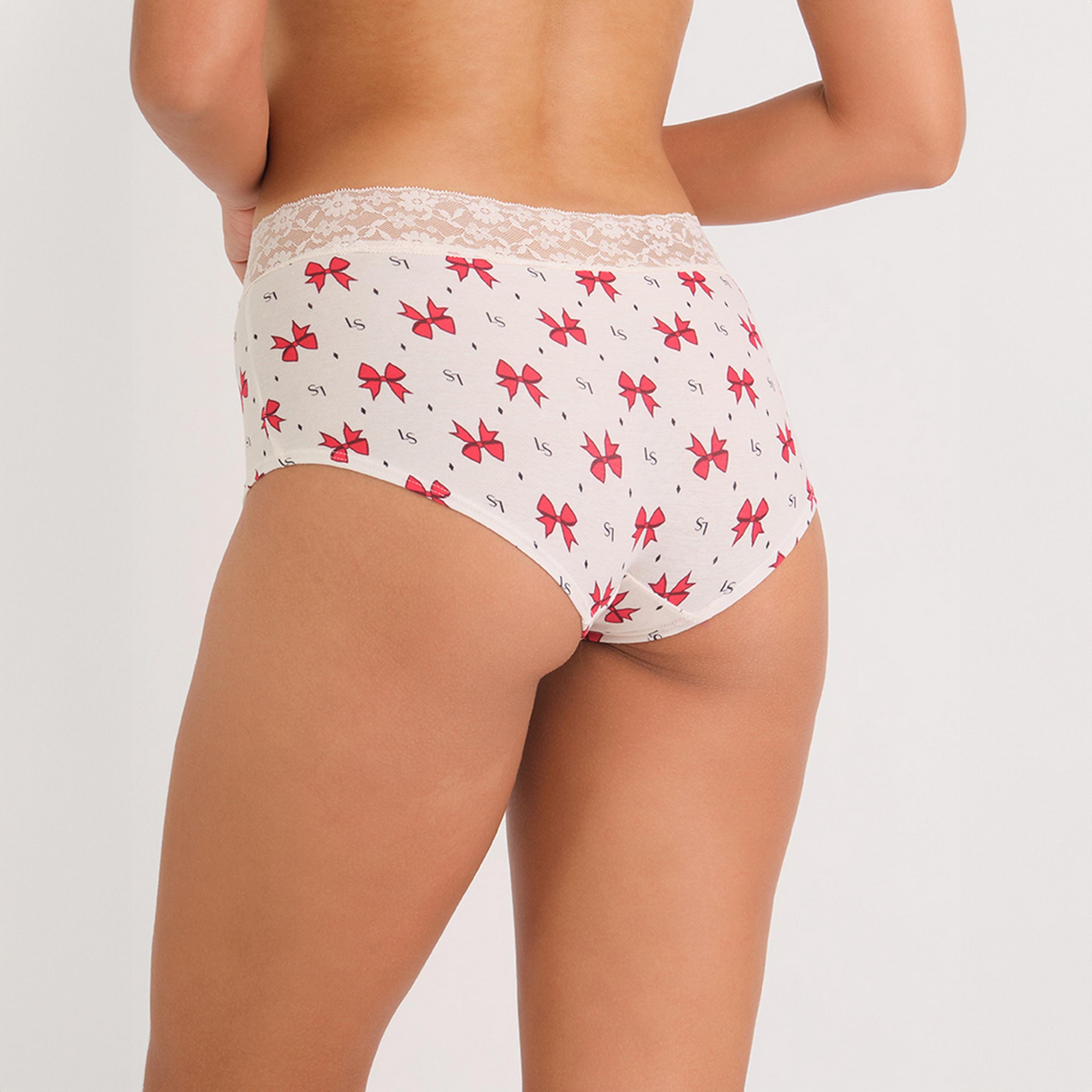 La Senza Trendy Multicolour Bow Print Full Coverage Women's Boyshort Panty-women-clothing-lingerie-panties-image-2