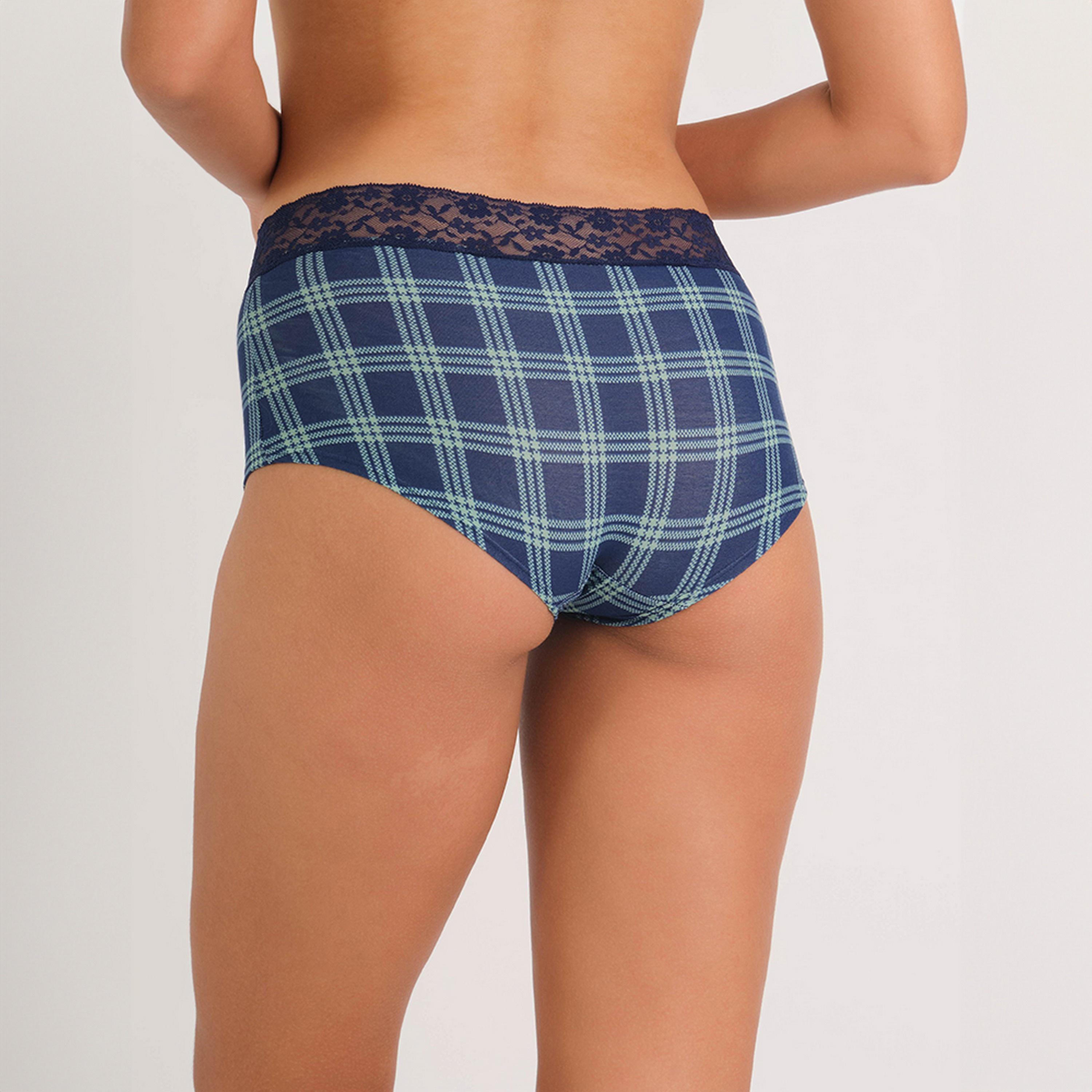 سروال داخلي بوي شورت كاروهات بألوان متعددة بتغطية كاملة للنساء تريندي من لا سينزا-women-clothing-lingerie-panties-image-2