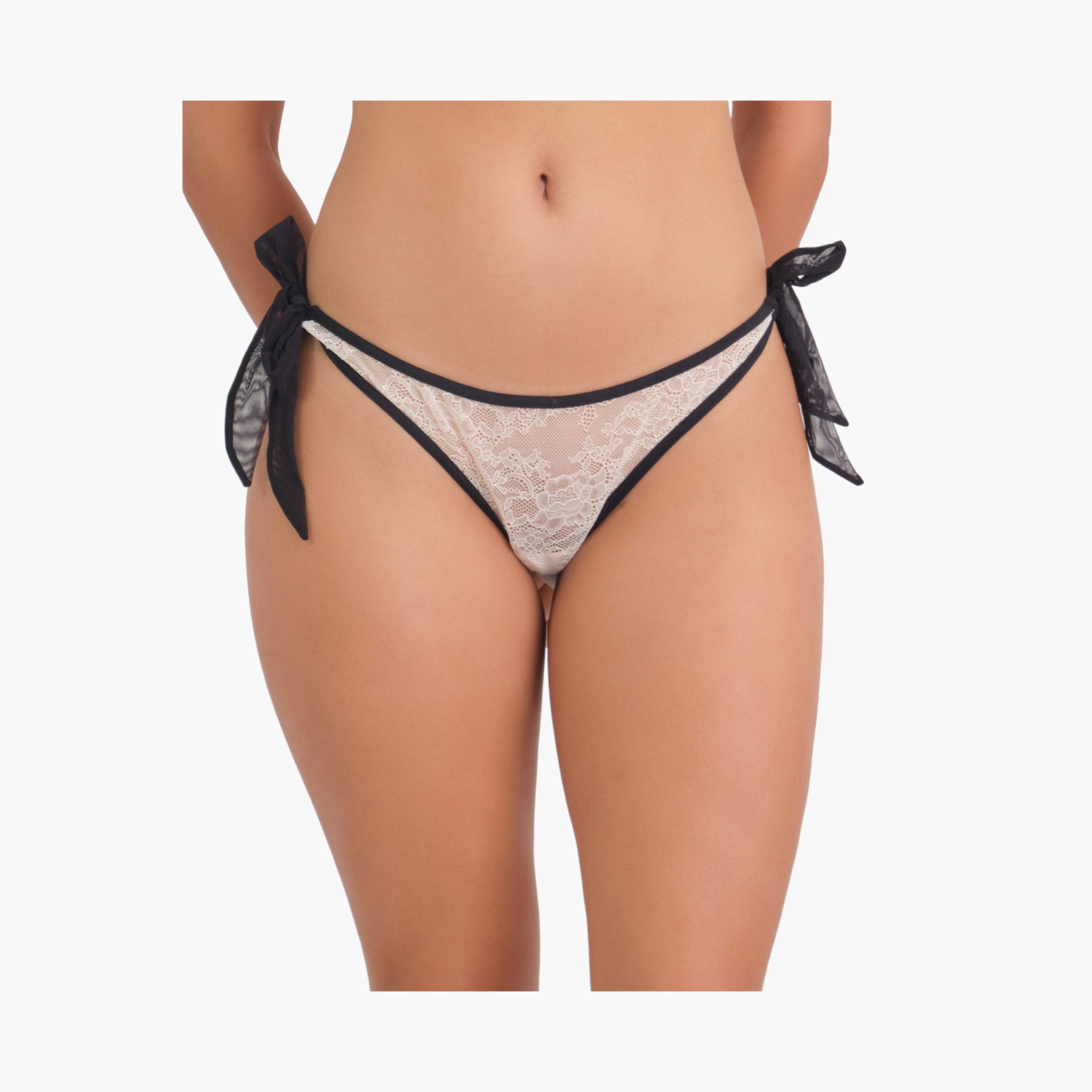 سراويل داخلية نسائية ثونج مثيرة بالدانتيل بتغطية منخفضة من لا سنزا-women-clothing-lingerie-panties-image-1