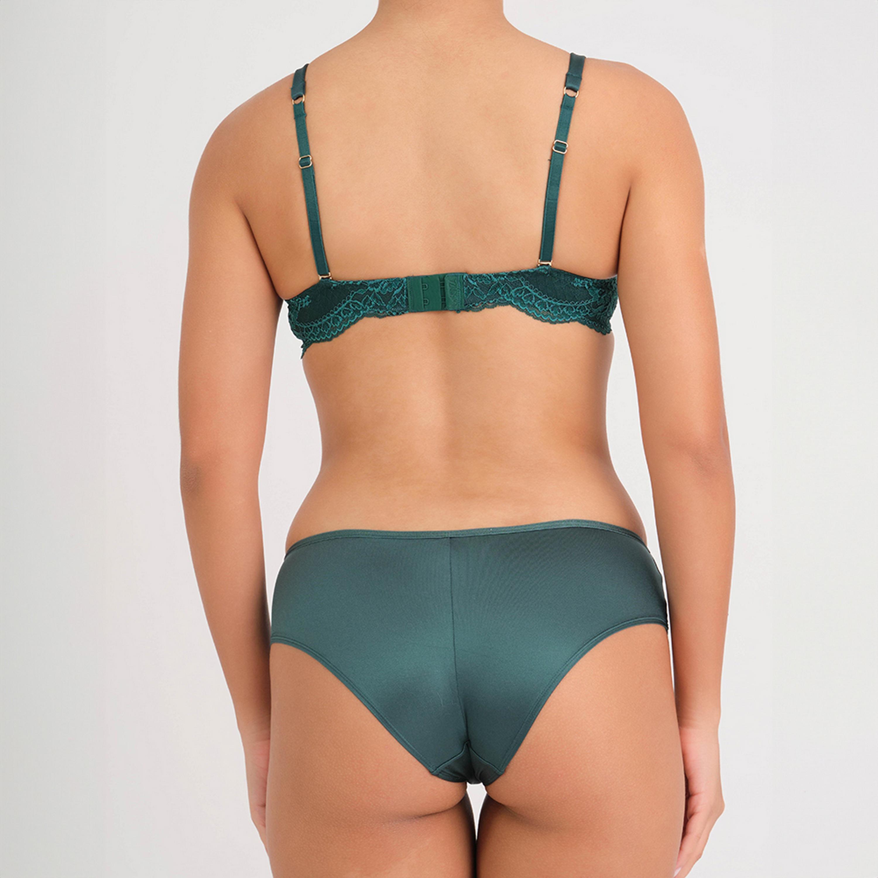 سروال داخلي هيبستر مايكرو بلون أخضر دانتيل بتغطية كاملة للنساء سيكسي من لا سينزا-women-clothing-lingerie-panties-image-2