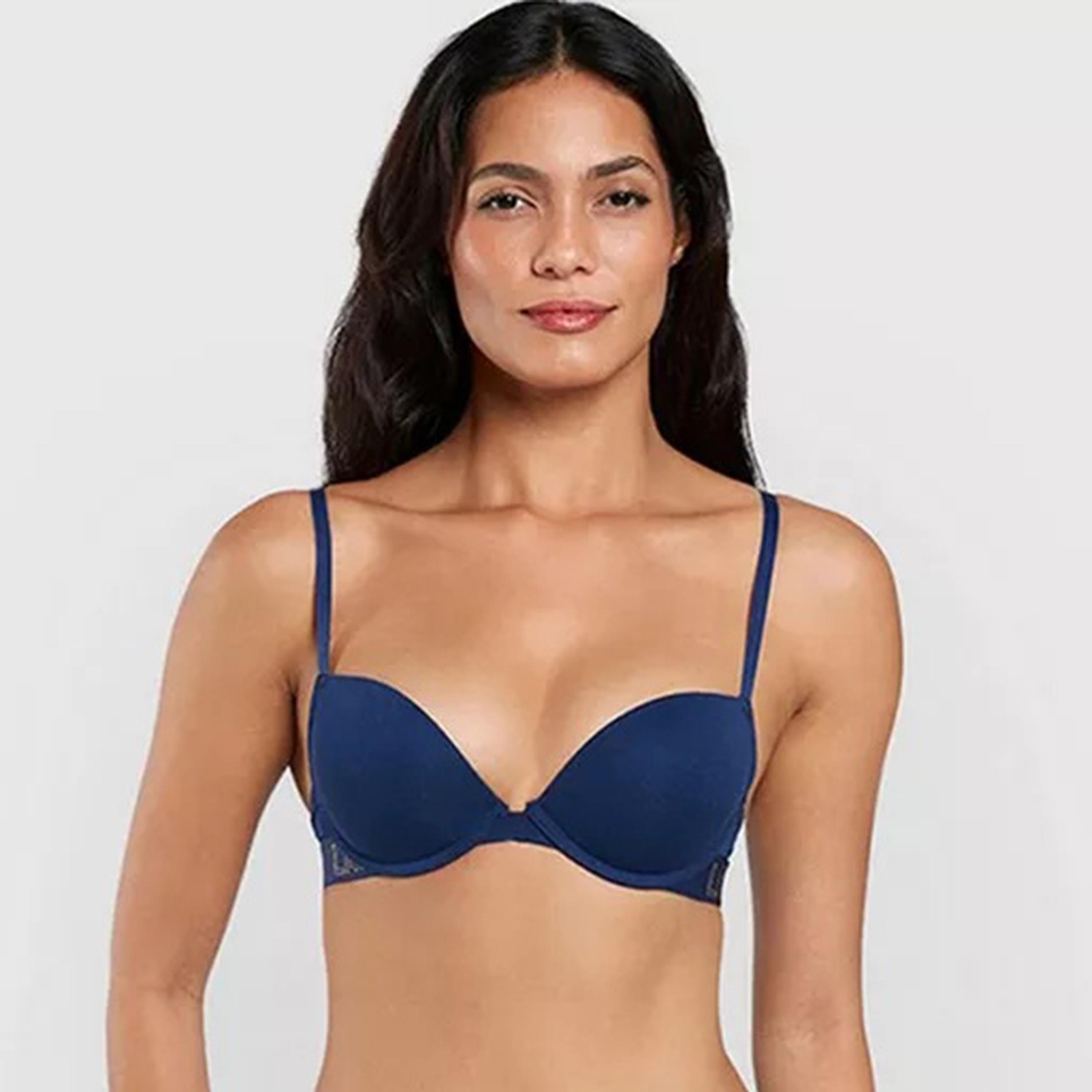 حمالة صدر نسائية بوش أب بأسلاك وداعمة متوسطة ومبطنة، قطن ريمكس من لا سنزا-women-clothing-lingerie-bras-image-9