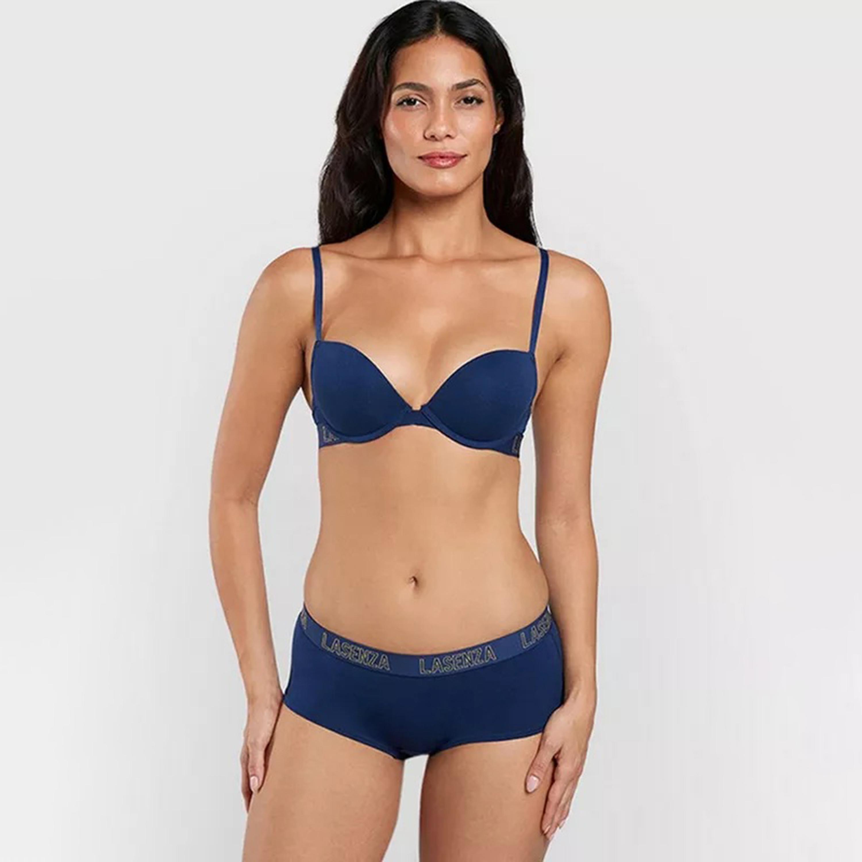 حمالة صدر نسائية بوش أب بأسلاك وداعمة متوسطة ومبطنة، قطن ريمكس من لا سنزا-women-clothing-lingerie-bras-image-11
