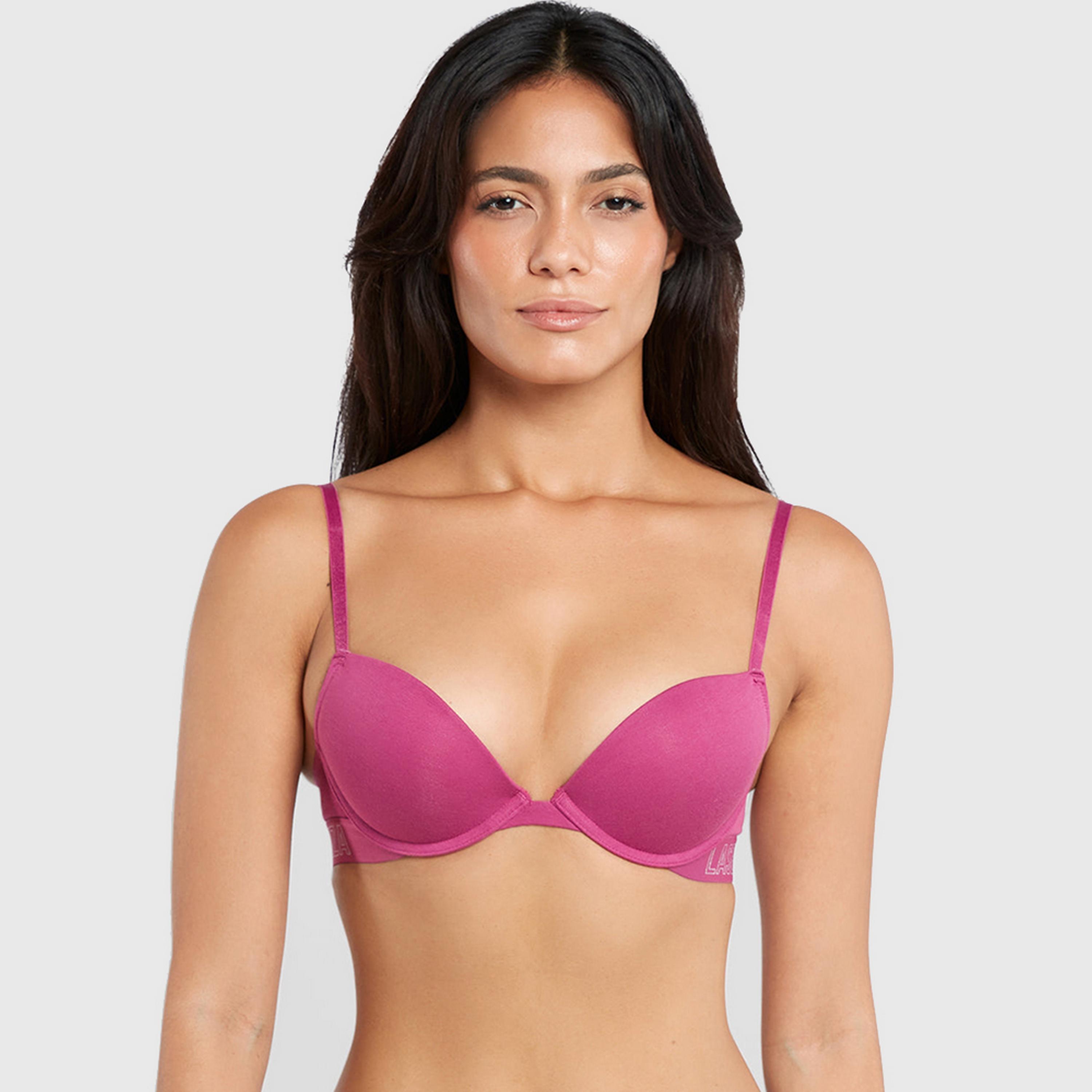 حمالة صدر نسائية بوش أب بأسلاك وداعمة متوسطة ومبطنة، قطن ريمكس من لا سنزا-women-clothing-lingerie-bras-image-1