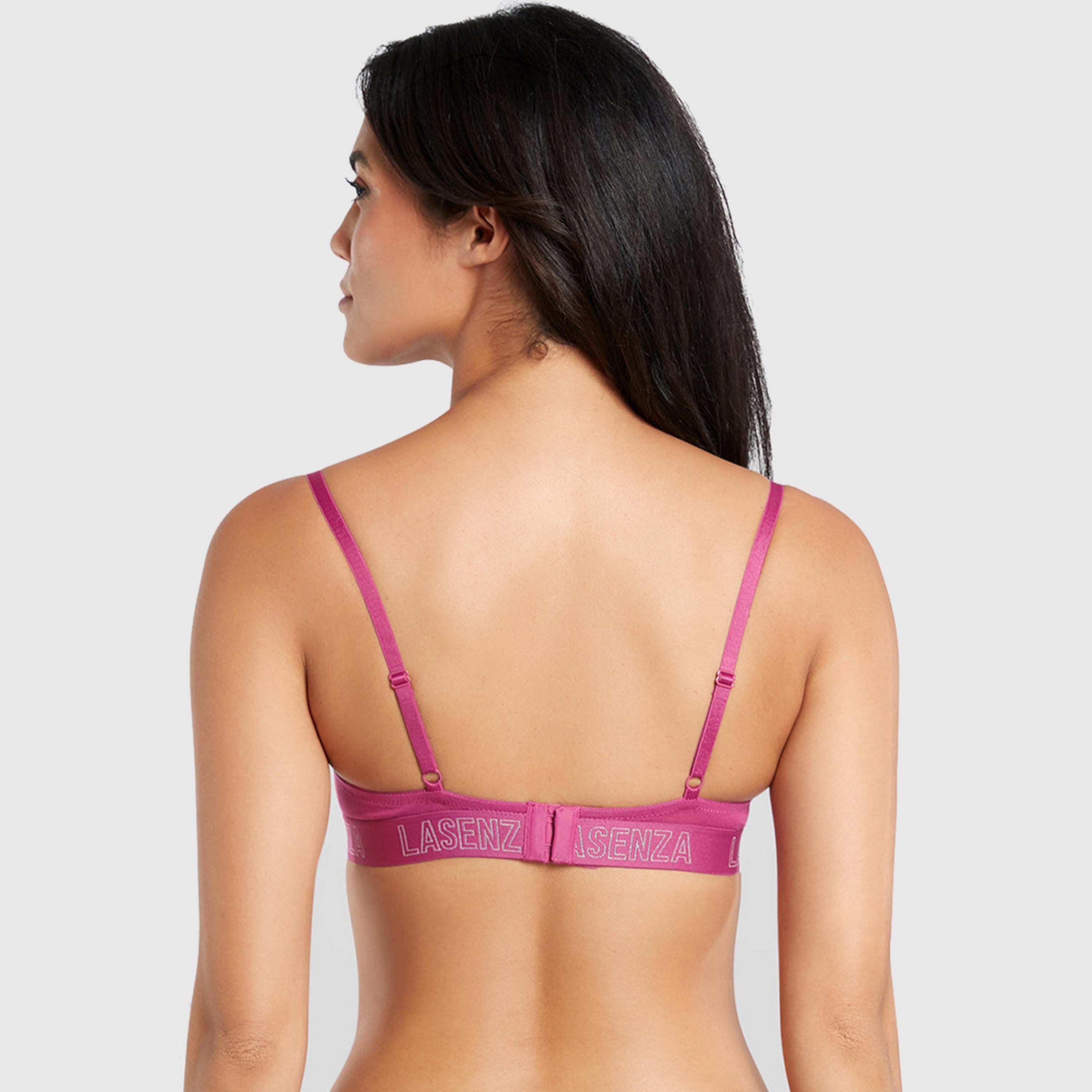 حمالة صدر نسائية بوش أب بأسلاك وداعمة متوسطة ومبطنة، قطن ريمكس من لا سنزا-women-clothing-lingerie-bras-image-4