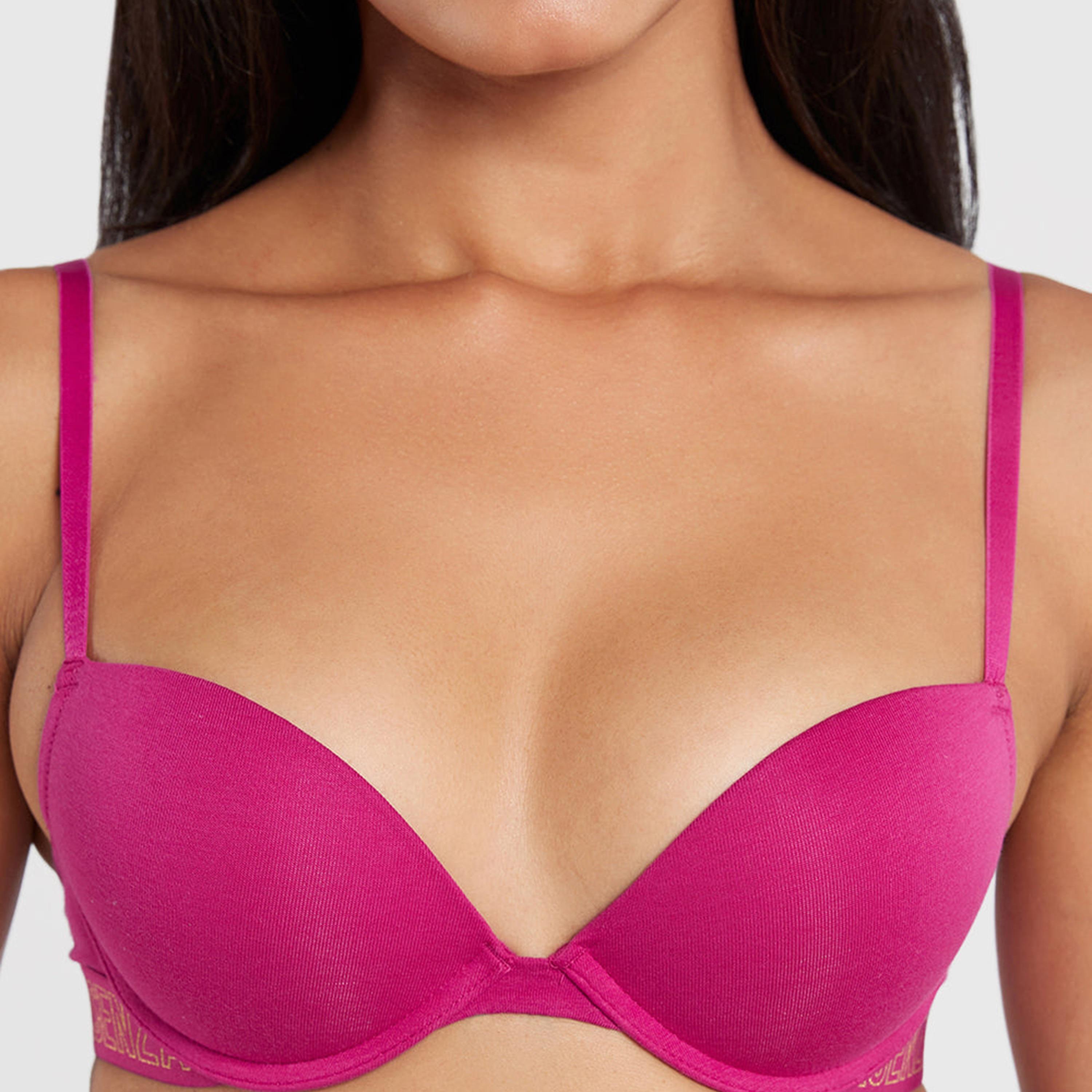 حمالة صدر نسائية بوش أب بأسلاك وداعمة متوسطة ومبطنة، قطن ريمكس من لا سنزا-women-clothing-lingerie-bras-image-6