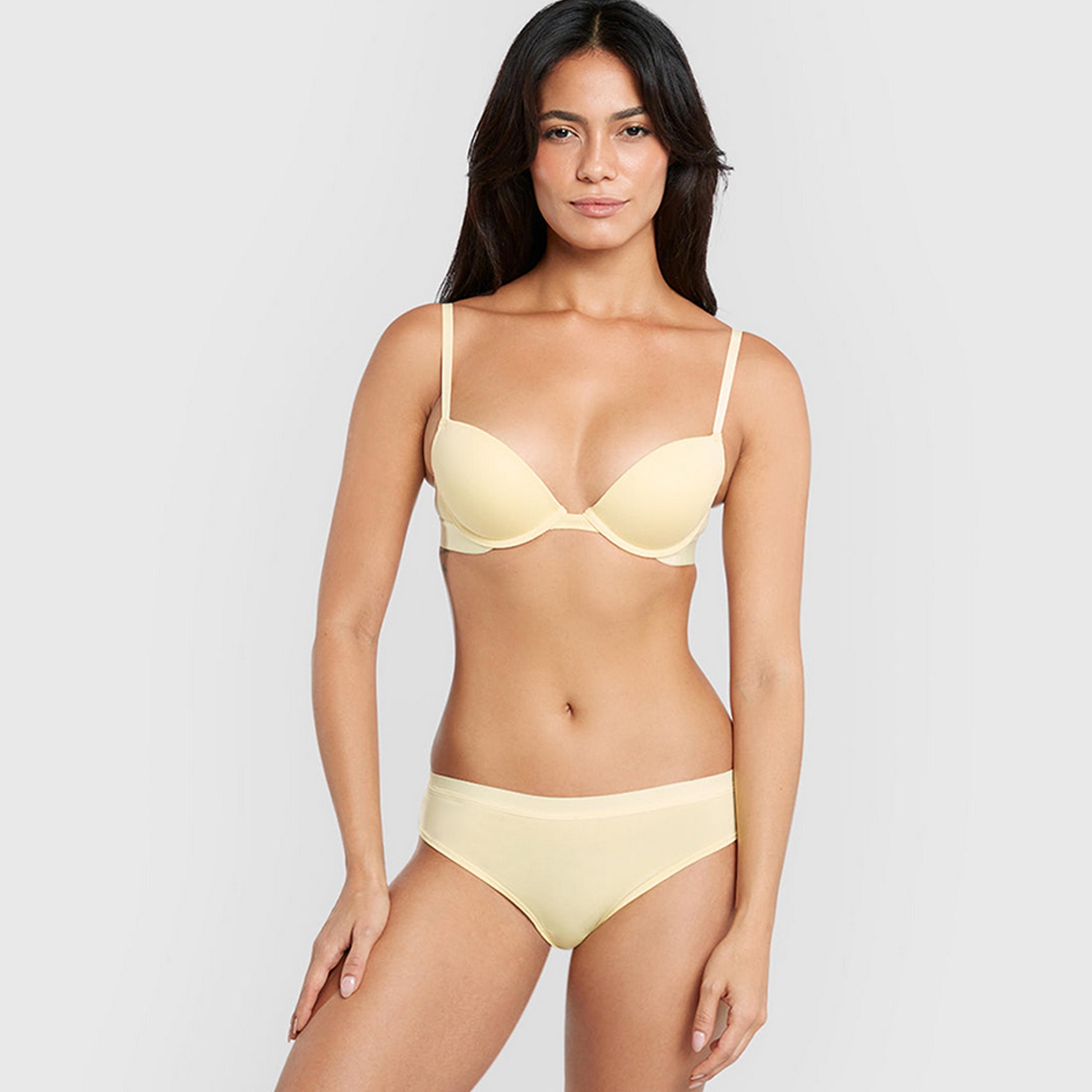 حمالة صدر نسائية بوش أب بأسلاك وداعمة متوسطة ومبطنة، قطن ريمكس من لا سنزا-women-clothing-lingerie-bras-image-15