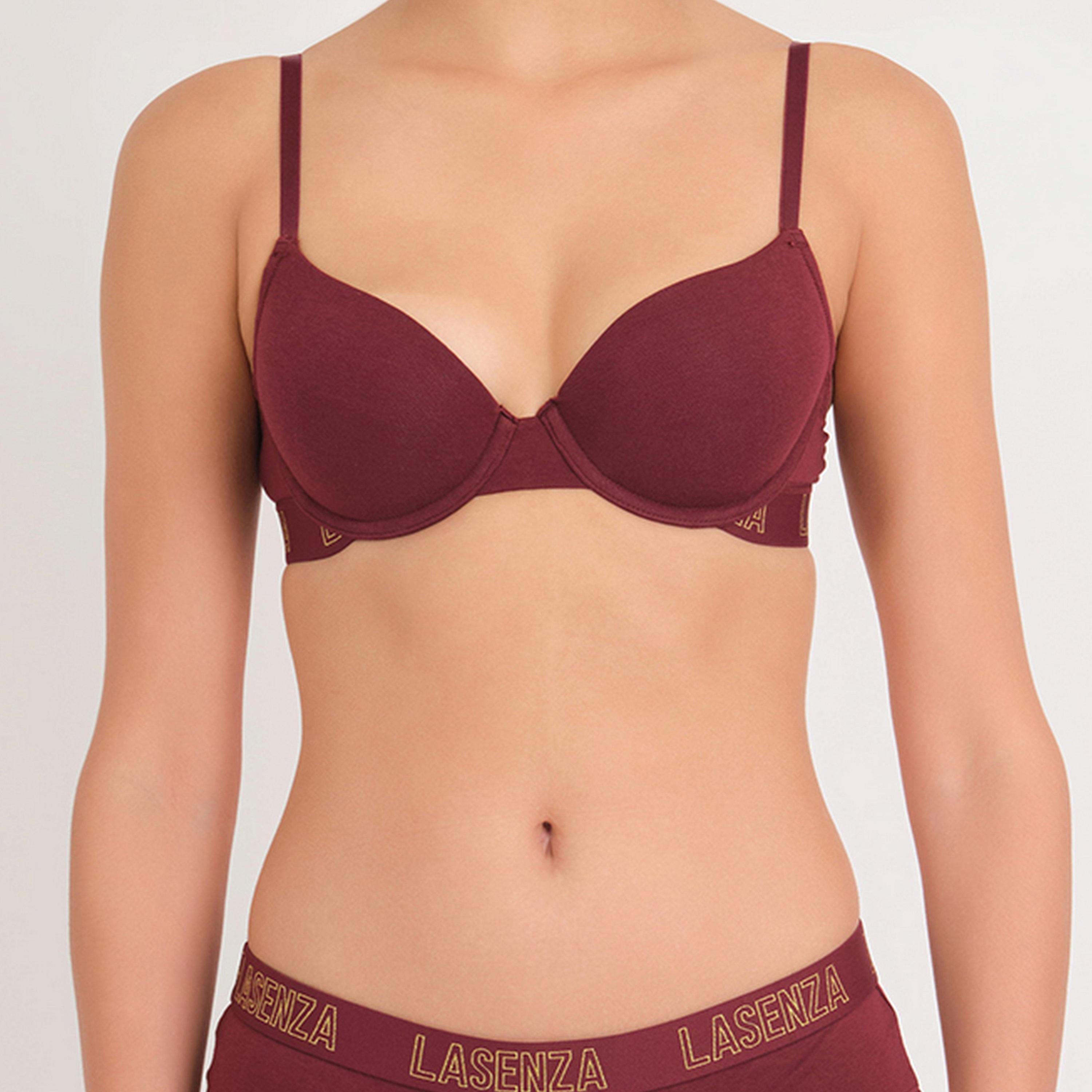 حمالة صدر ديمي سلكية بدعم متوسط ومبطنة للنساء تريندي من لا سينزا-women-clothing-lingerie-bras-image-1