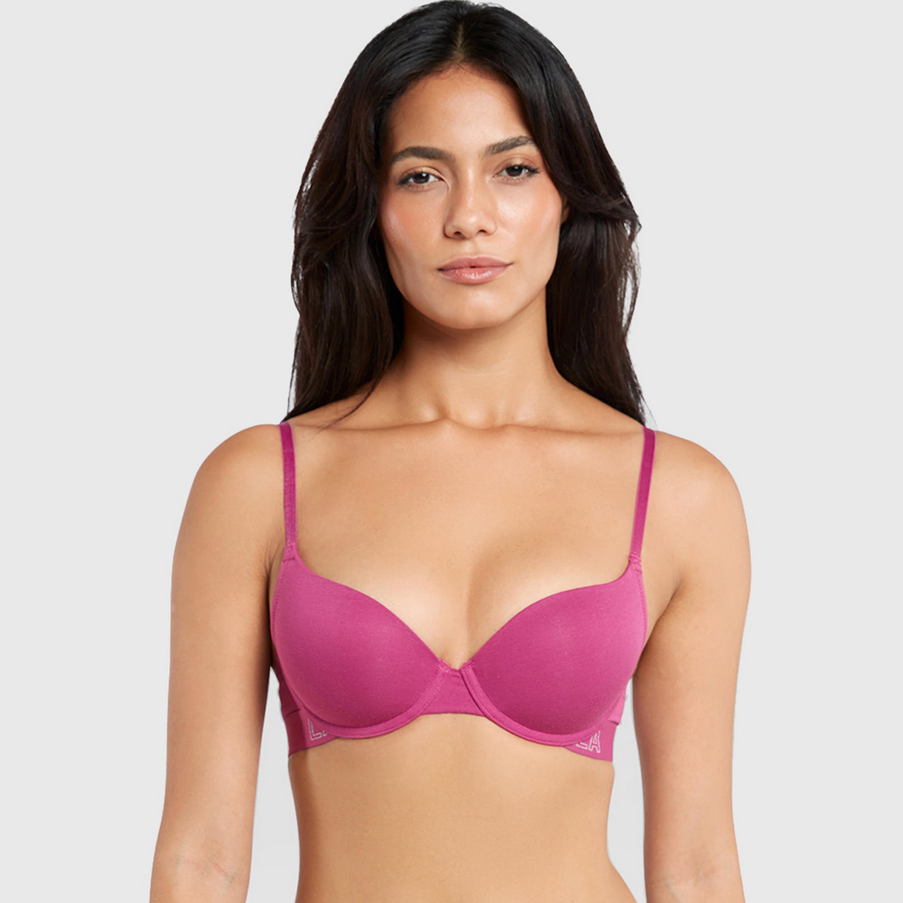 La Senza Remix Cotton Wired Medium Support Lightly Padded Women's Demi Bra-women-clothing-lingerie-bras-image-1