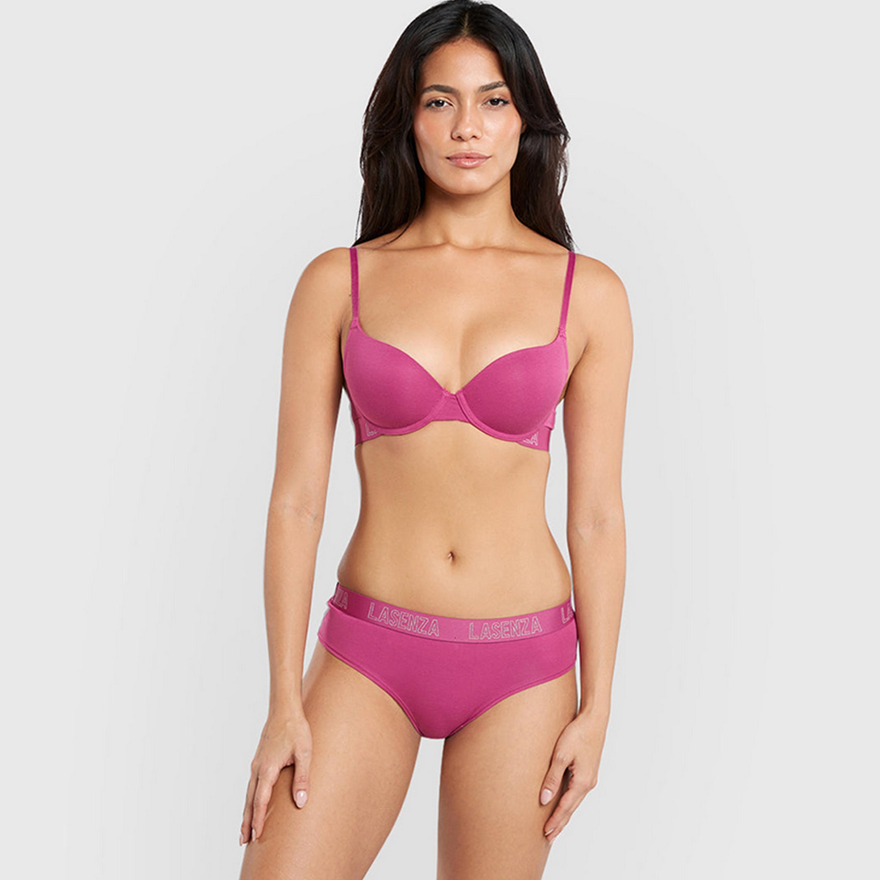 La Senza Remix Cotton Wired Medium Support Lightly Padded Women's Demi Bra-women-clothing-lingerie-bras-image-3