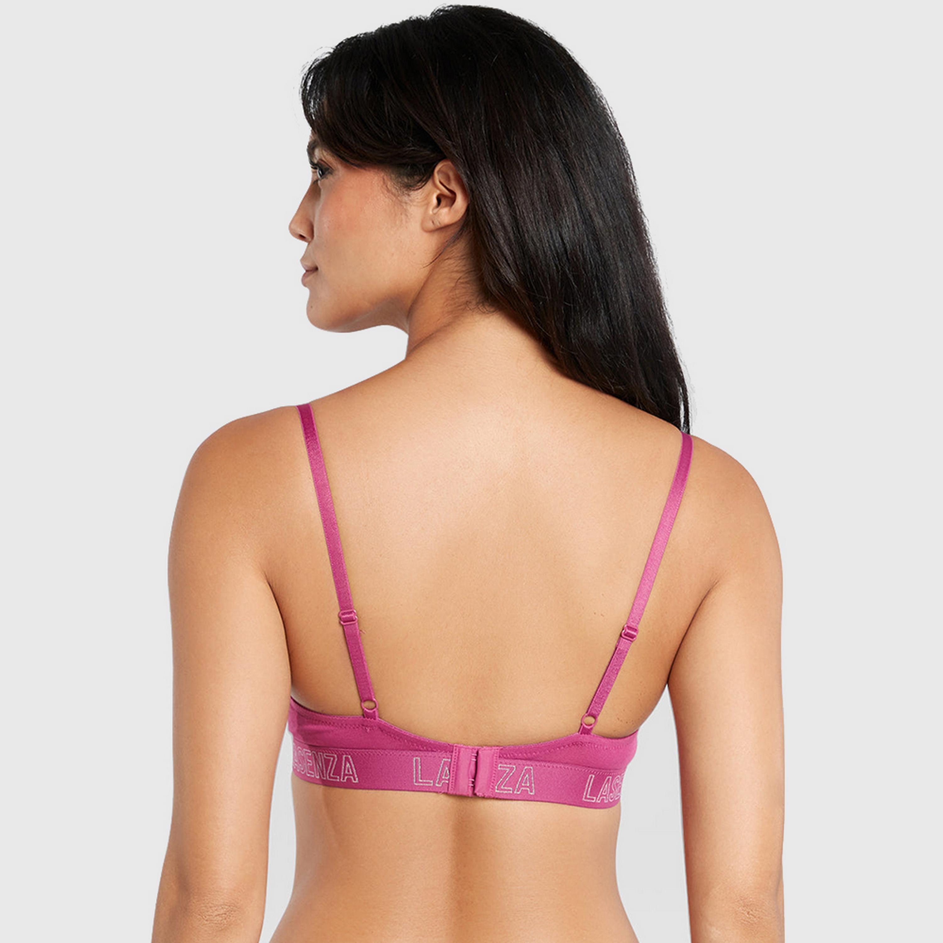 La Senza Remix Cotton Wired Medium Support Lightly Padded Women's Demi Bra-women-clothing-lingerie-bras-image-4