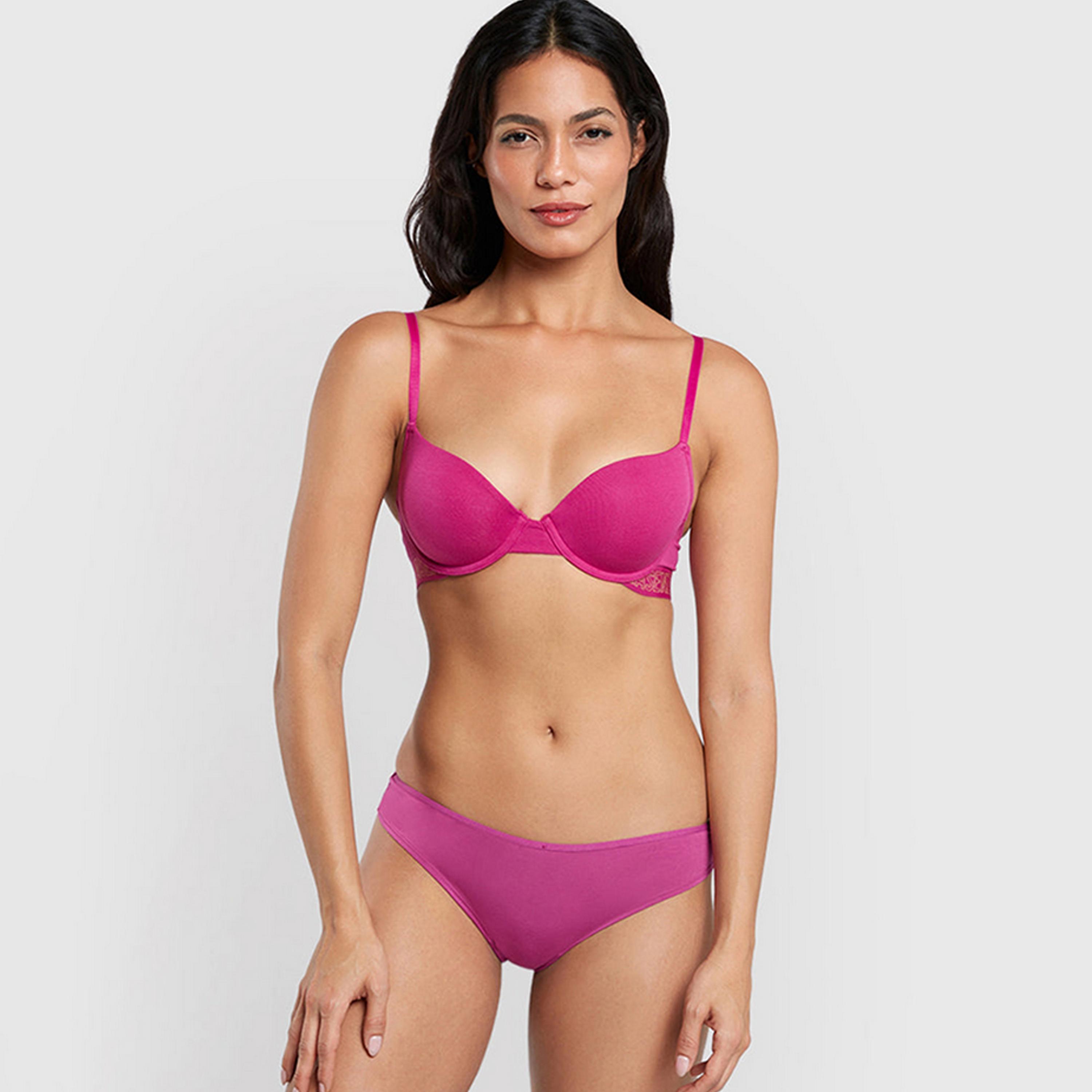 La Senza Remix Cotton Wired Medium Support Lightly Padded Women's Demi Bra-women-clothing-lingerie-bras-image-7