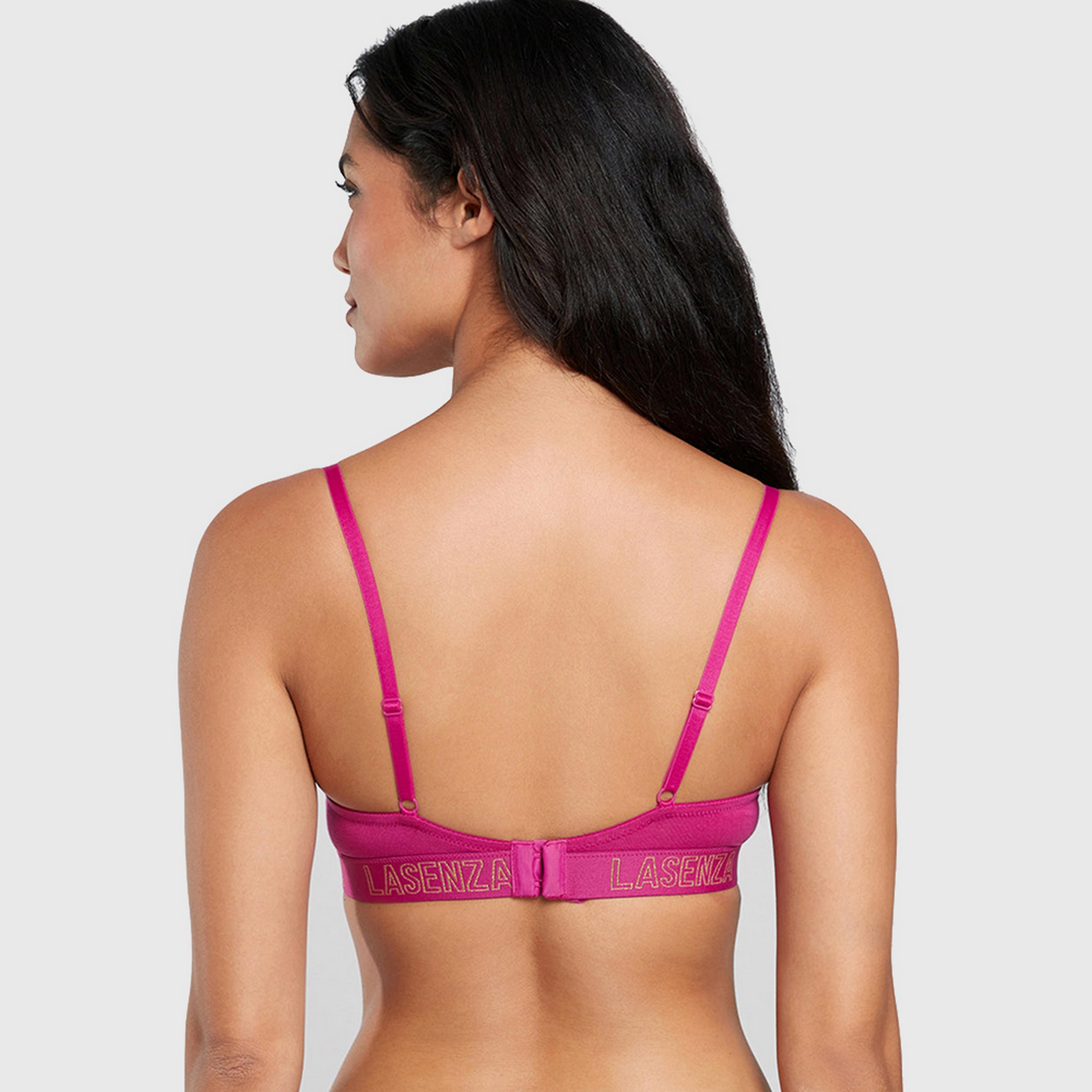 La Senza Remix Cotton Wired Medium Support Lightly Padded Women's Demi Bra-women-clothing-lingerie-bras-image-8