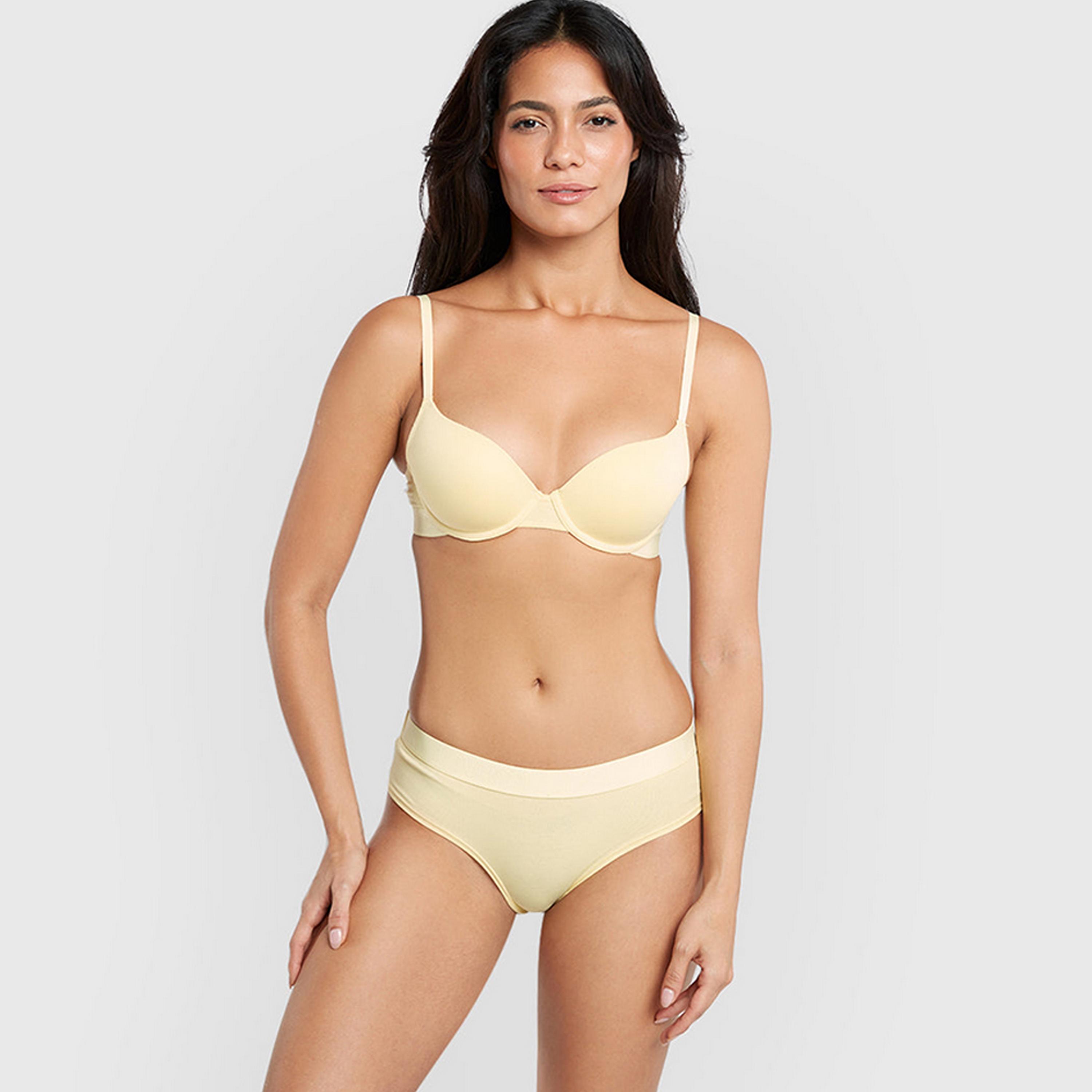 La Senza Remix Cotton Wired Medium Support Lightly Padded Women's Demi Bra-women-clothing-lingerie-bras-image-15