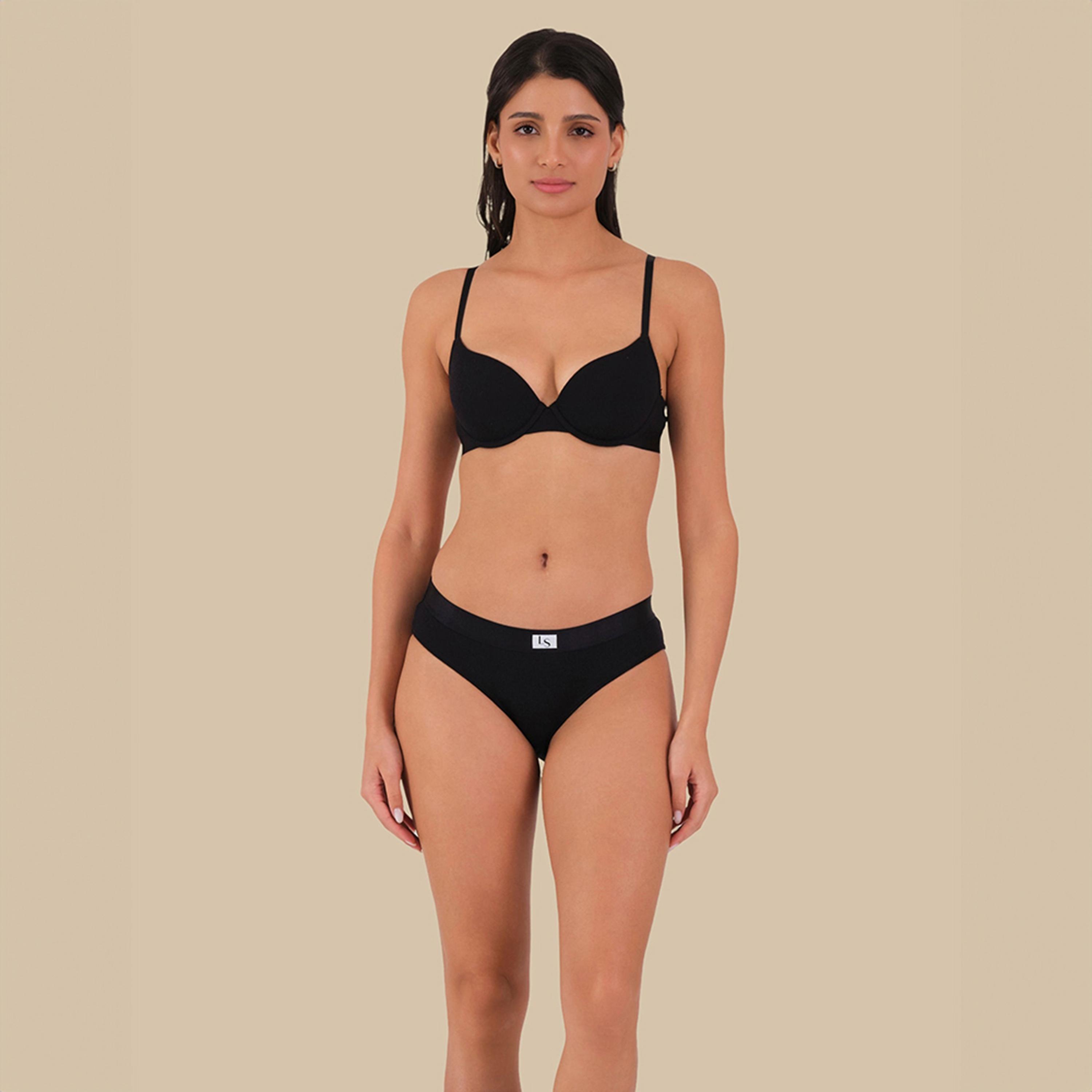 La Senza Essentials Wired Medium Support Lightly Lined Women's Demi Bra-women-clothing-lingerie-bras-image-2