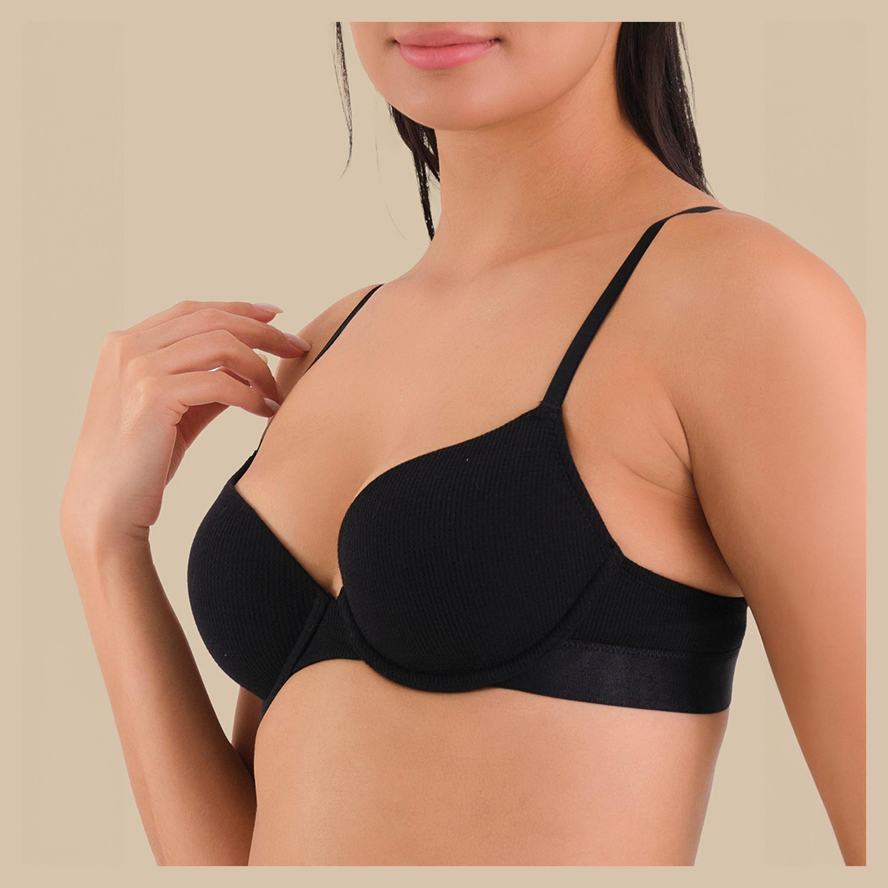 حمالة صدر ديمي نسائية مبطنة قليلًا بدعم متوسط بسلك أساسي من لا سينزا-women-clothing-lingerie-bras-image-3