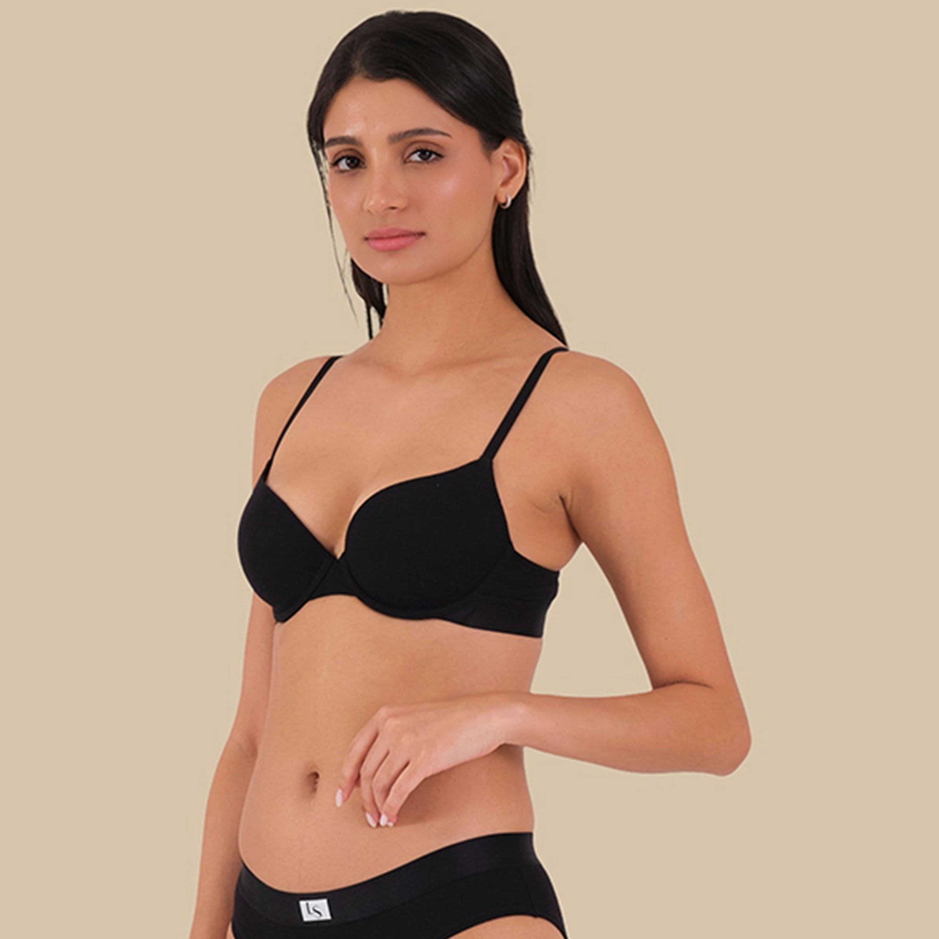 حمالة صدر ديمي نسائية مبطنة قليلًا بدعم متوسط بسلك أساسي من لا سينزا-women-clothing-lingerie-bras-image-4