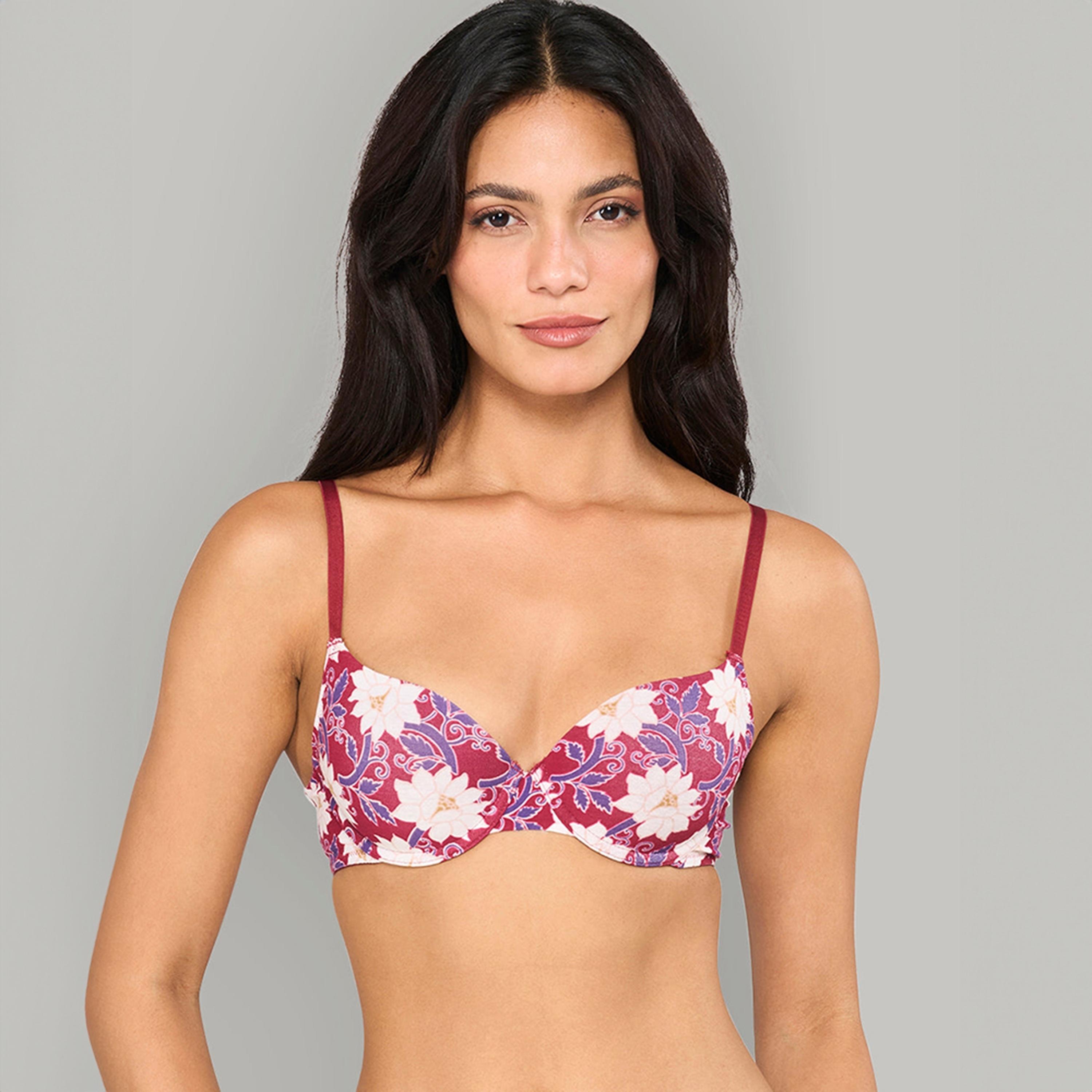 La Senza Remix Multicolour Printed Wired Medium Support Lightly Lined Women's Demi Bra-women-clothing-lingerie-bras-image-1