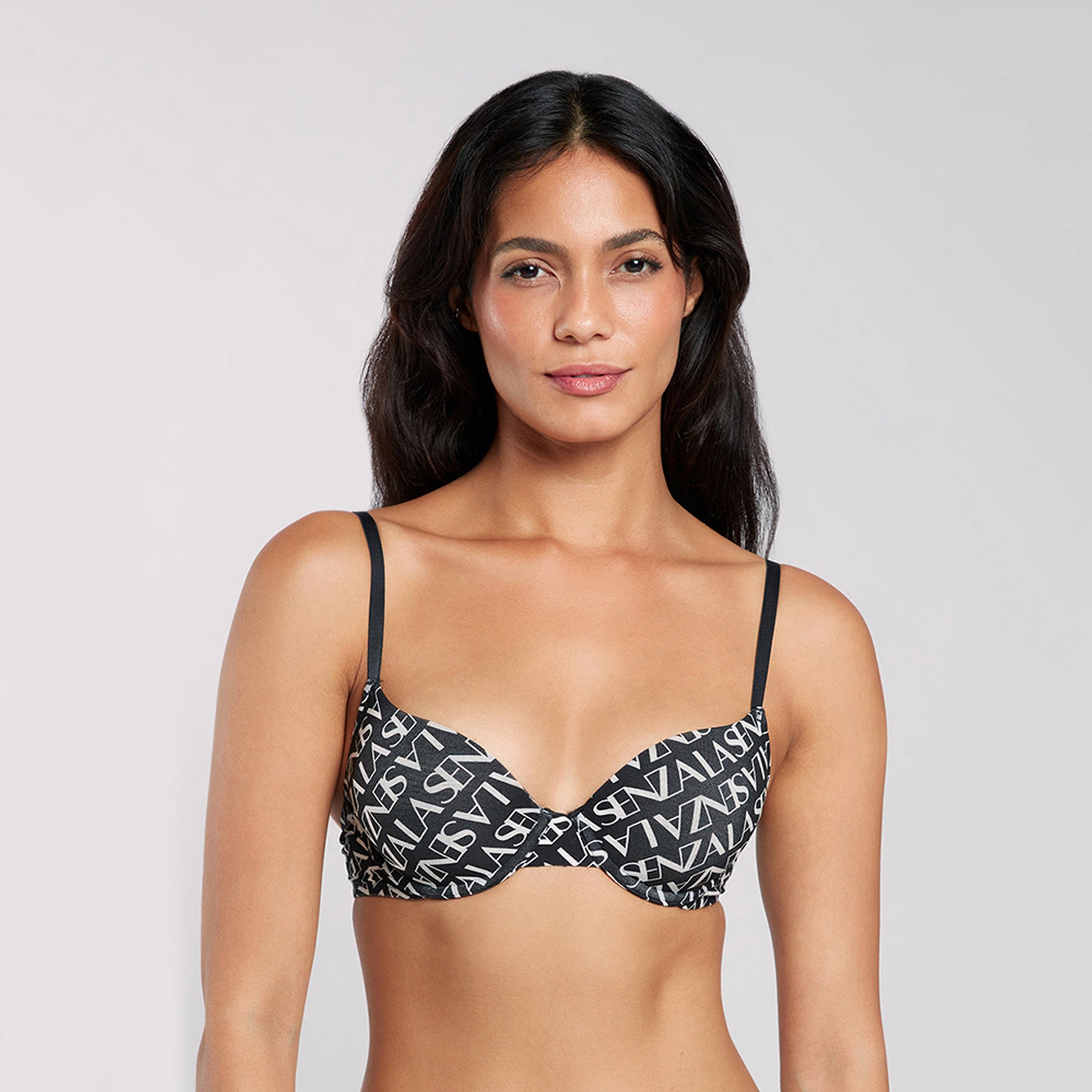 La Senza Remix Cotton Wired Medium Support Lightly Padded Women's Demi Bra-women-clothing-lingerie-bras-image-5