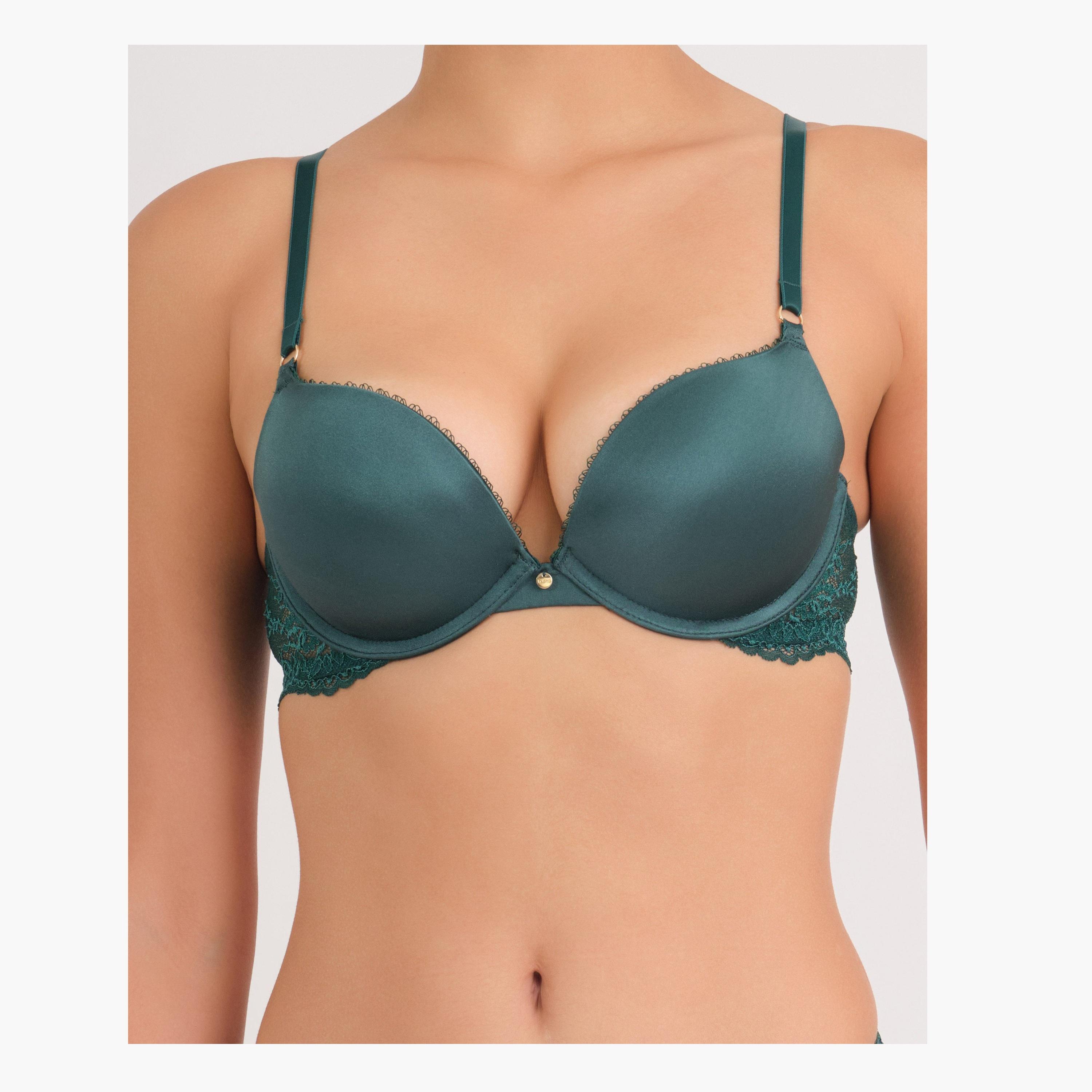 La Senza Gel Padding Lace Wired Medium Support Padded Women's Push-Up Plunge Bra-women-clothing-lingerie-bras-image-6