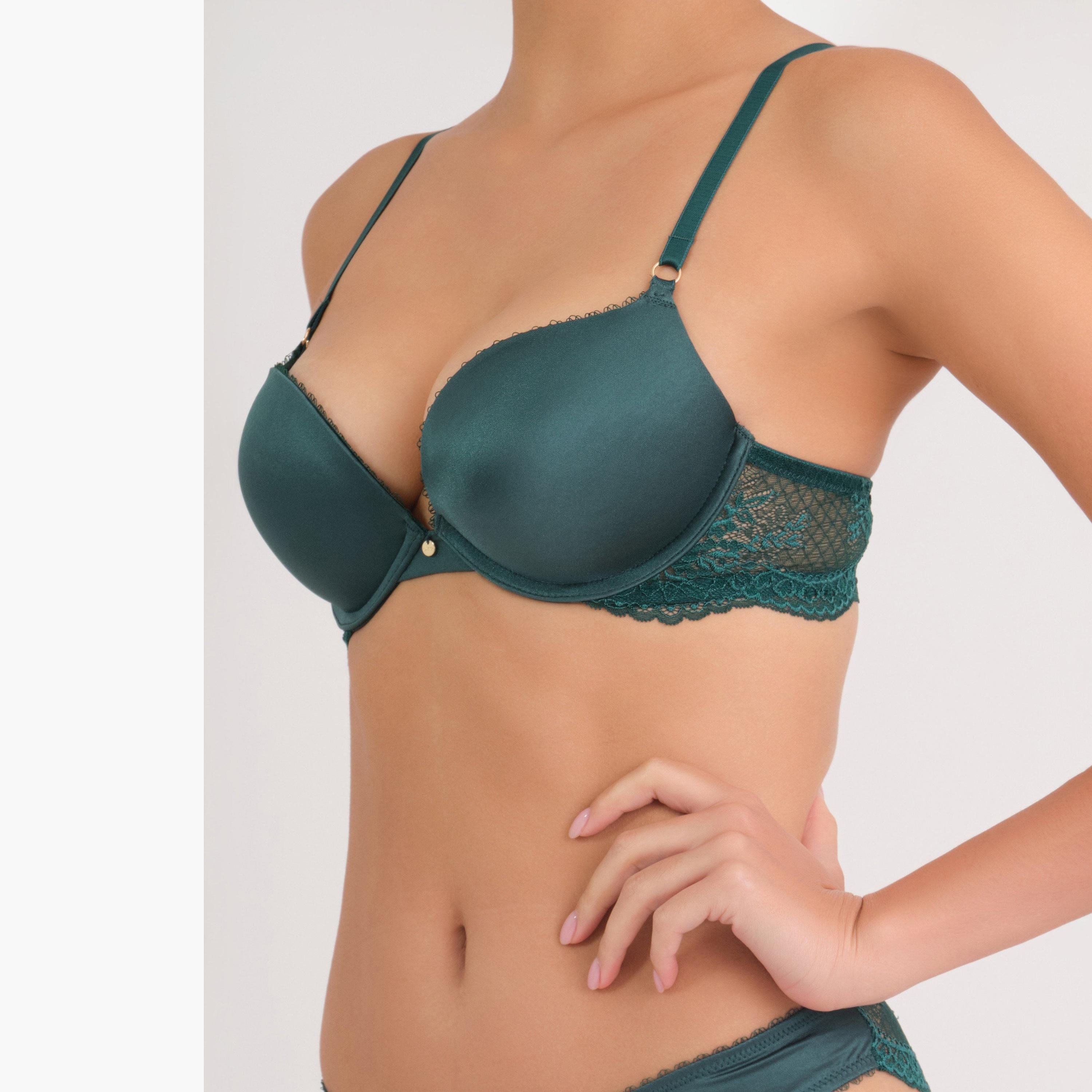 La Senza Gel Padding Lace Wired Medium Support Padded Women's Push-Up Plunge Bra-women-clothing-lingerie-bras-image-8