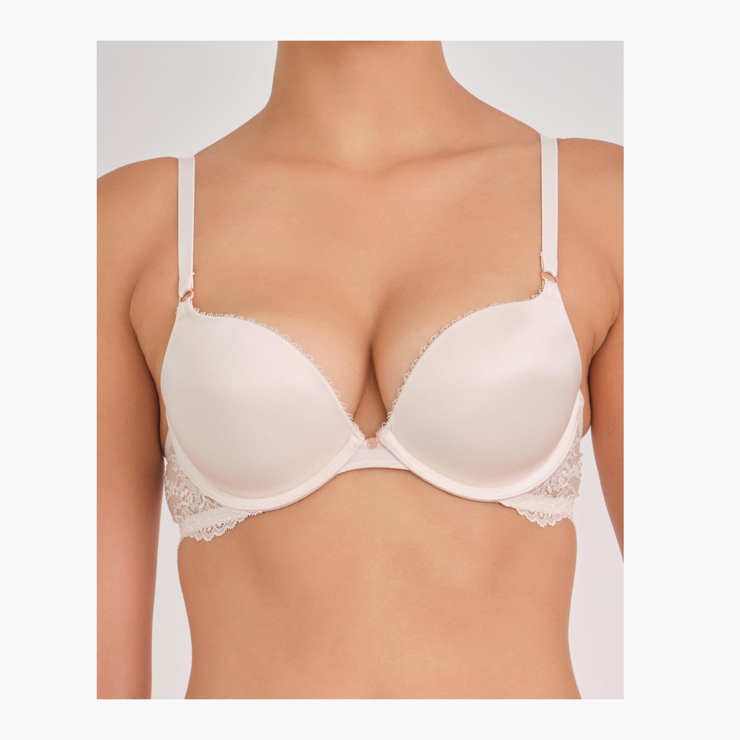 La Senza Gel Padding Lace Wired Medium Support Padded Women's Push-Up Plunge Bra-women-clothing-lingerie-bras-image-1