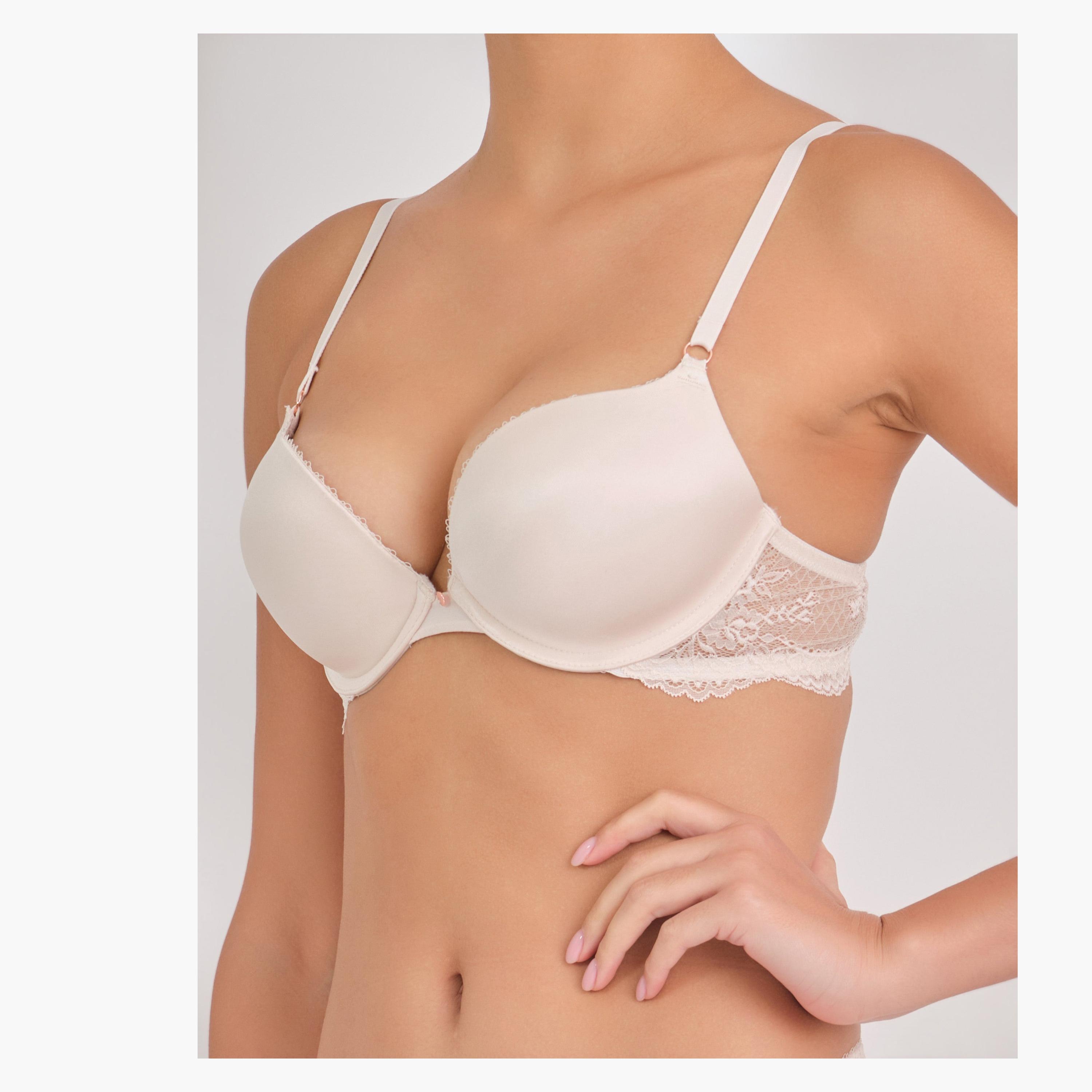 La Senza Gel Padding Lace Wired Medium Support Padded Women's Push-Up Plunge Bra-women-clothing-lingerie-bras-image-3