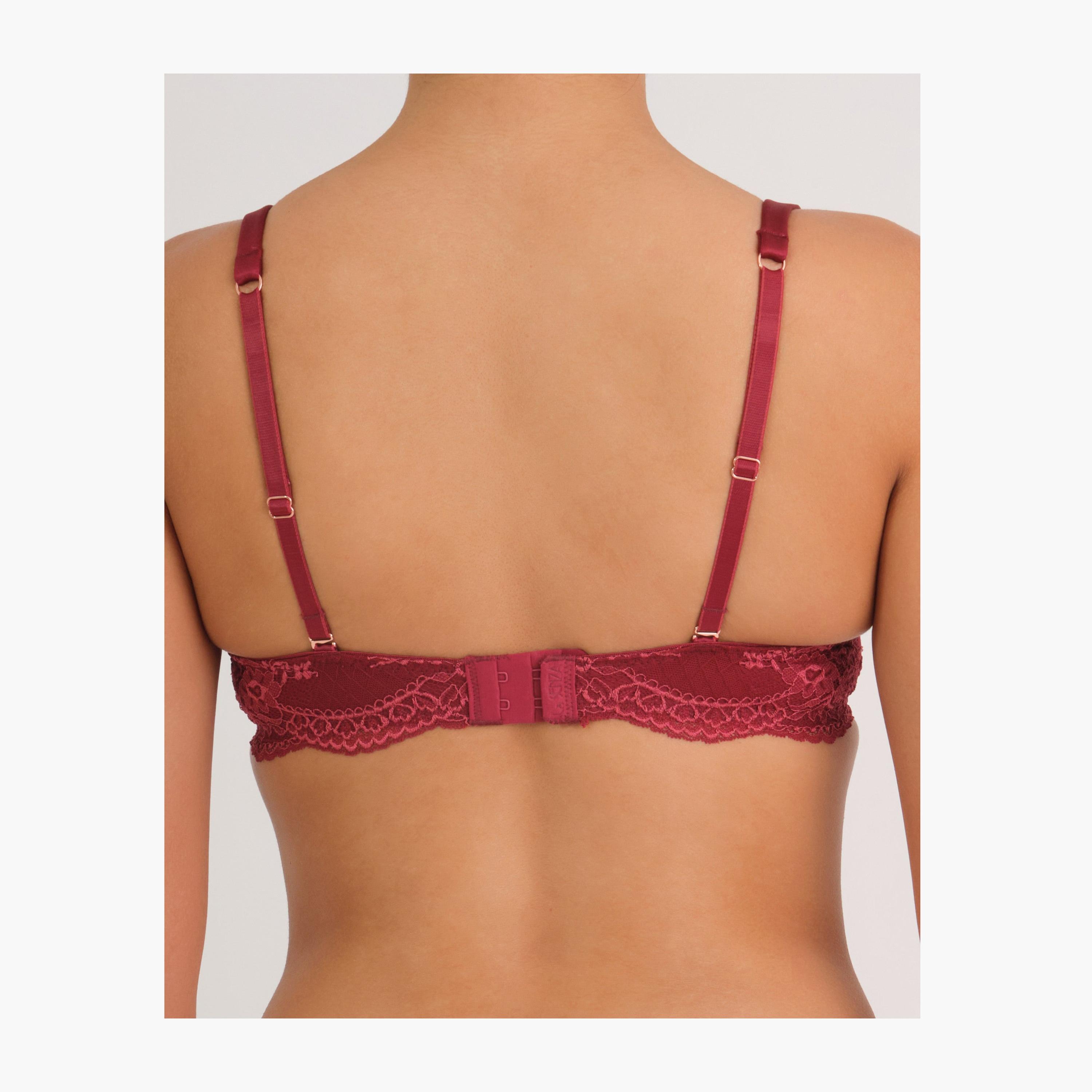 La Senza Micro Sexy Red Lace Wired Medium Support Lightly Lined Women's T-Shirt Bra-women-clothing-lingerie-bras-image-3