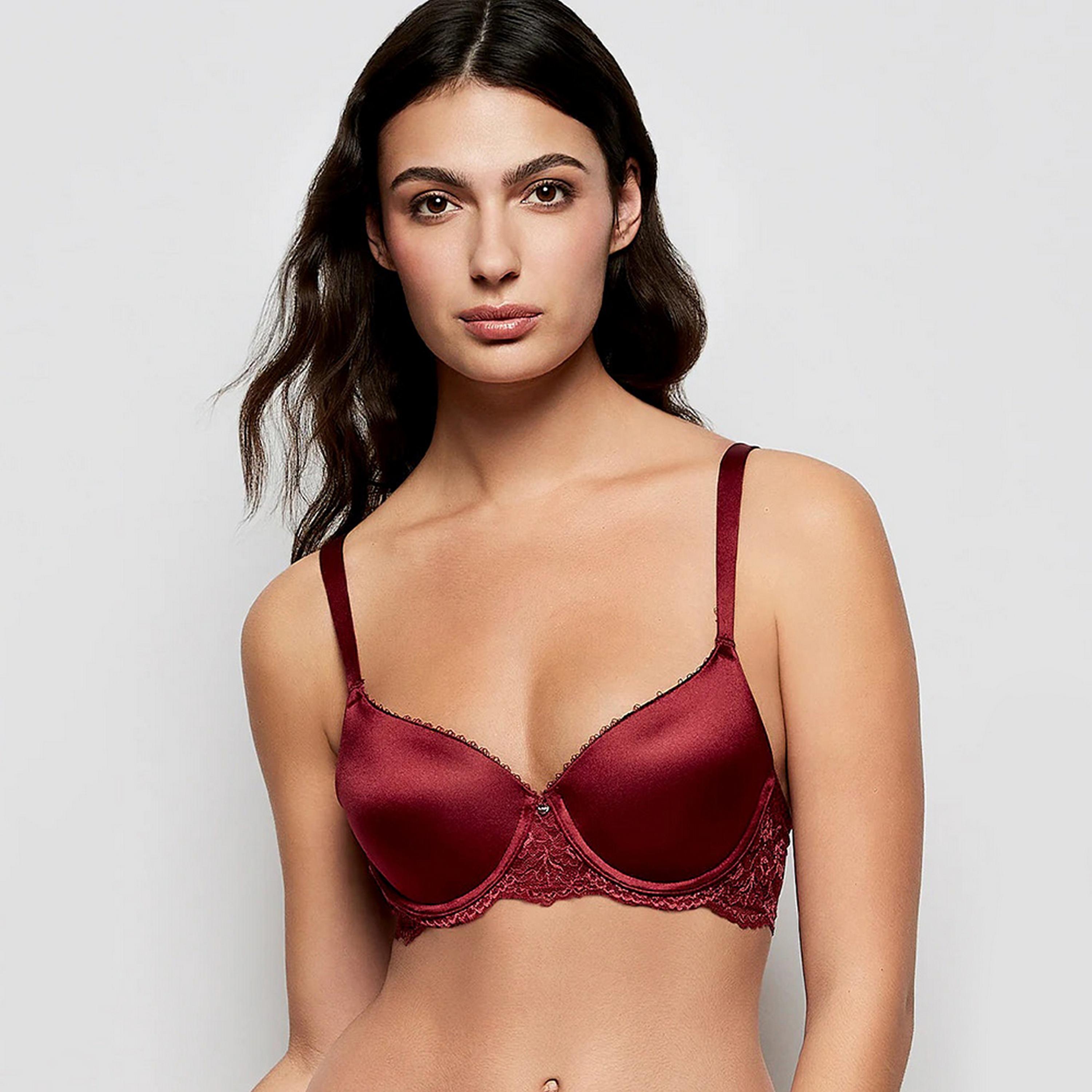La Senza Micro Sexy Red Wired Medium Support Lightly Padded Women's Balconette Bra-women-clothing-lingerie-bras-image-1