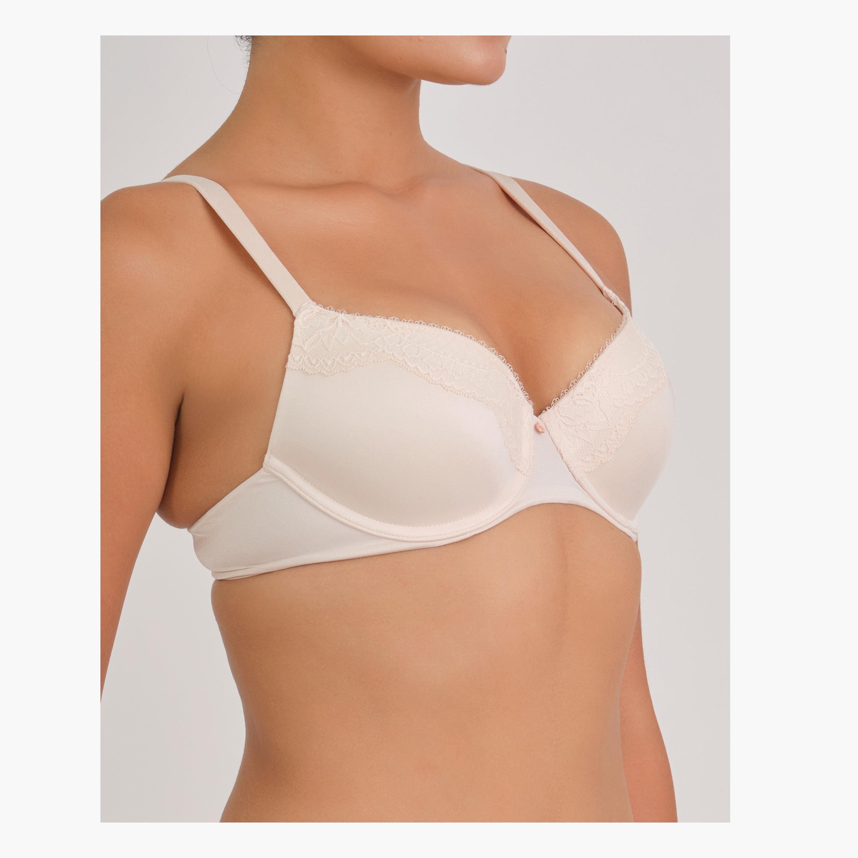 La Senza Micro Sexy White Lace Wired Medium Support Lightly Lined Women's T-Shirt Bra-women-clothing-lingerie-bras-image-2