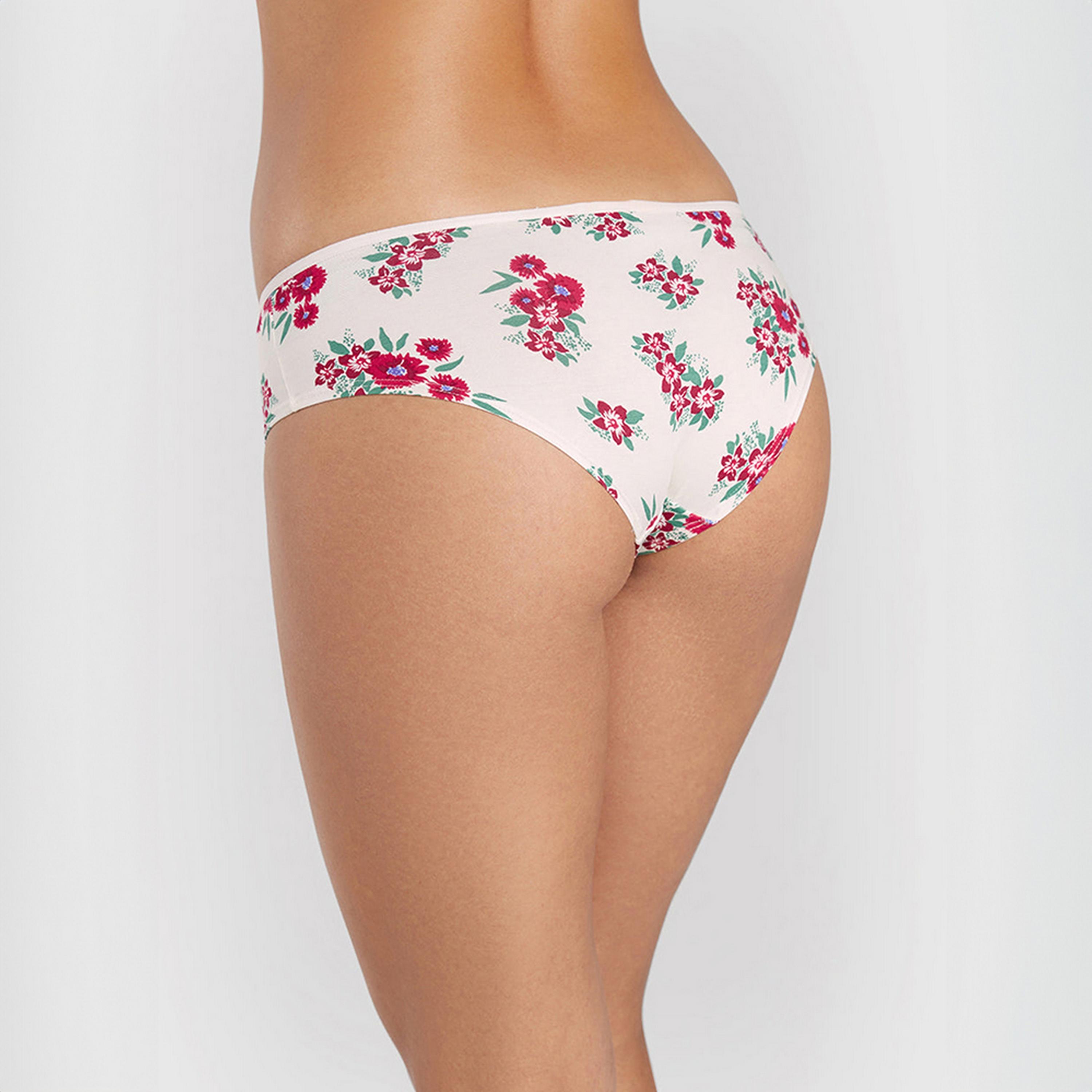 سروال داخلي نسائي هيبيستر بتغطية متوسطة، مودال مزهر فائق النعومة من لا سنزا-women-clothing-lingerie-panties-image-3