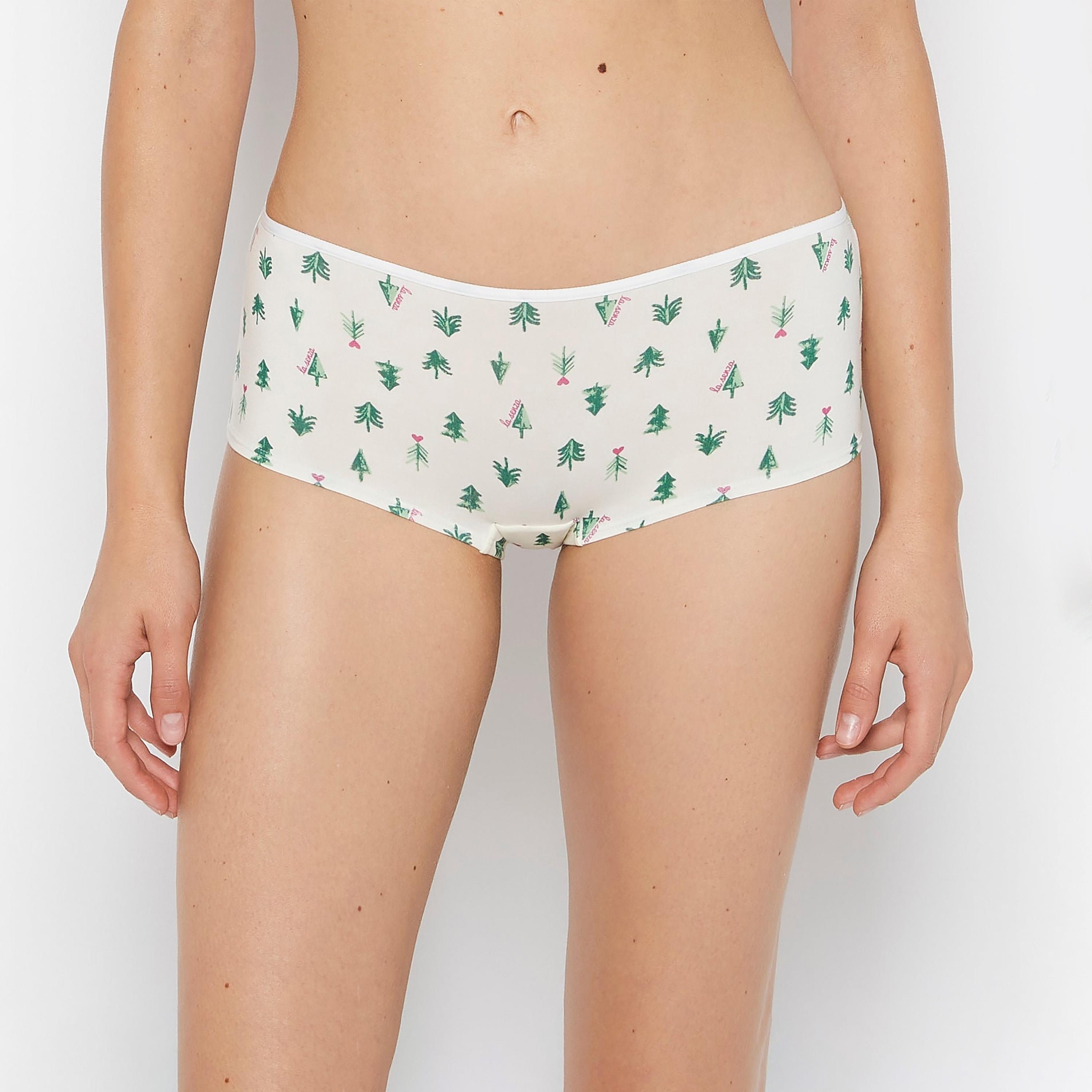 La Senza Trendy Ultrasoft Off White Full Coverage Women's Boyshort Panties-women-clothing-lingerie-panties-image-1