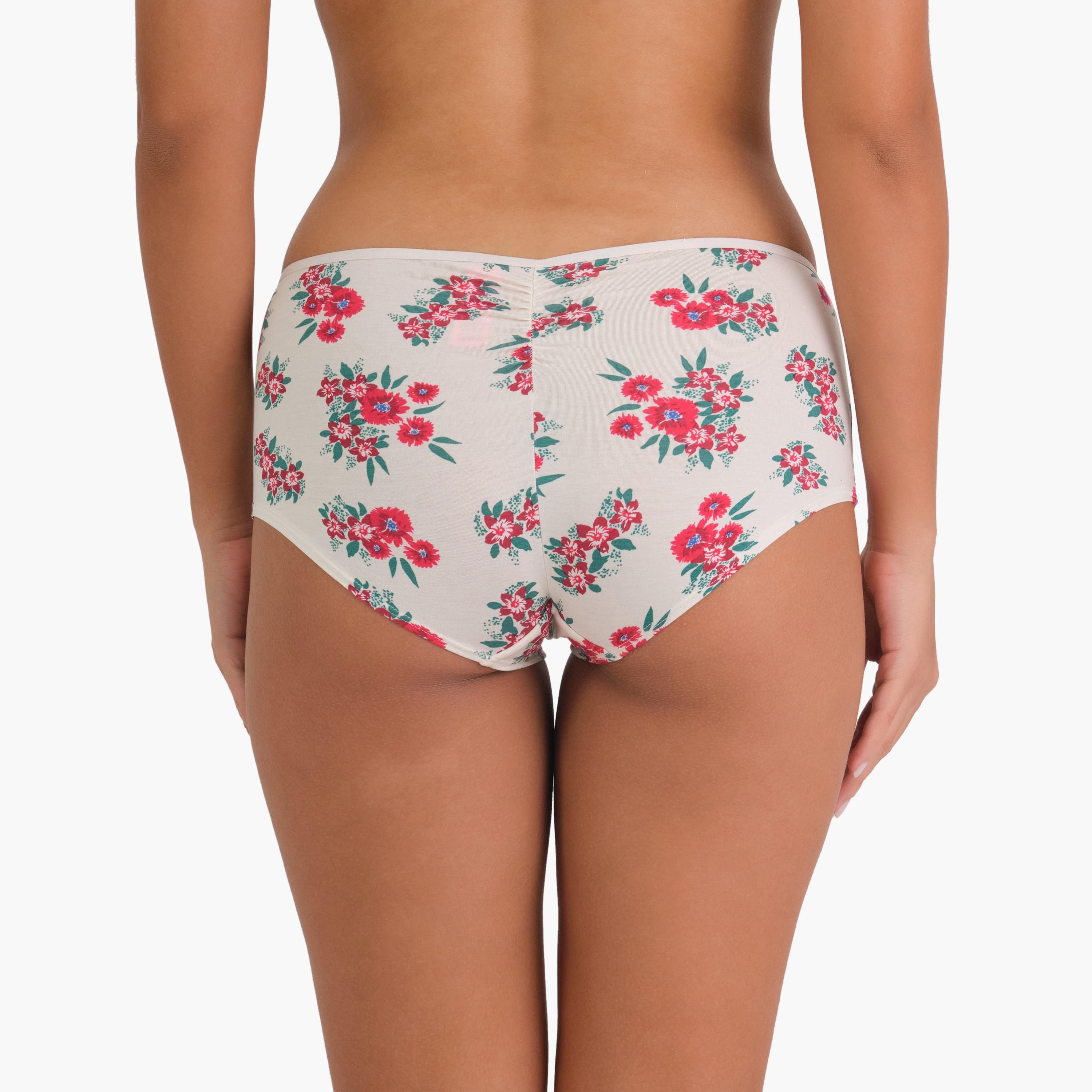 La Senza Ultrasoft Multicolor Floral Full Coverage Women's Boyshort Panties-women-clothing-lingerie-panties-image-4