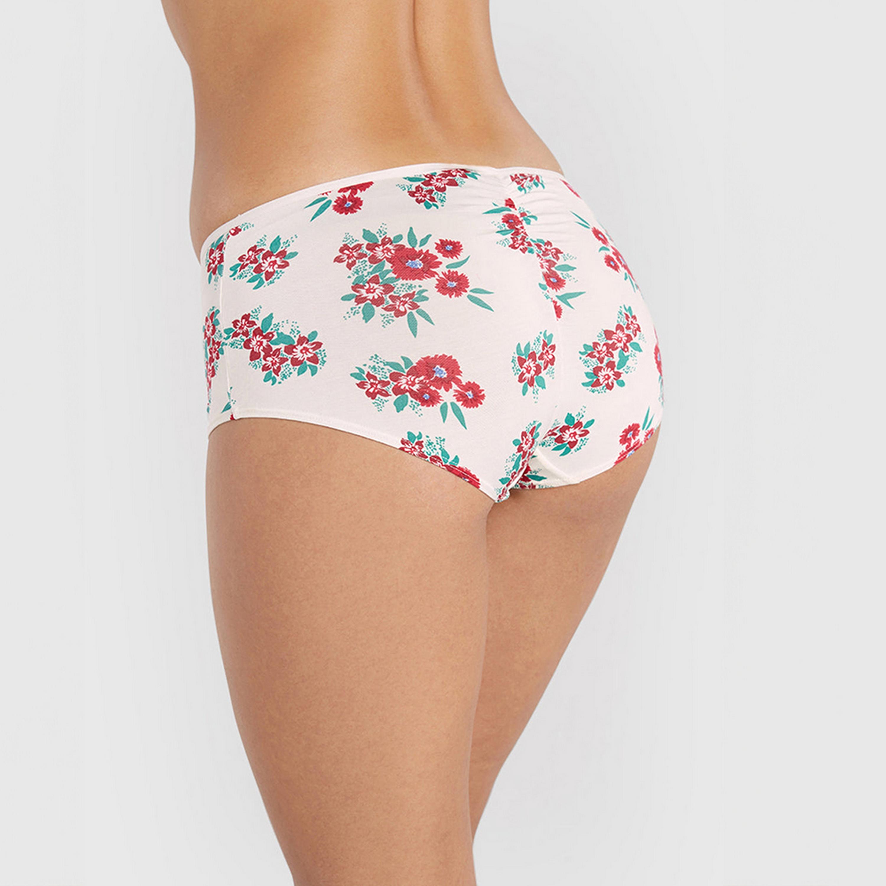 شورتات نسائية بتغطية كاملة، مودال مزهر فائق النعومة من لا سنزا-women-clothing-lingerie-panties-image-3