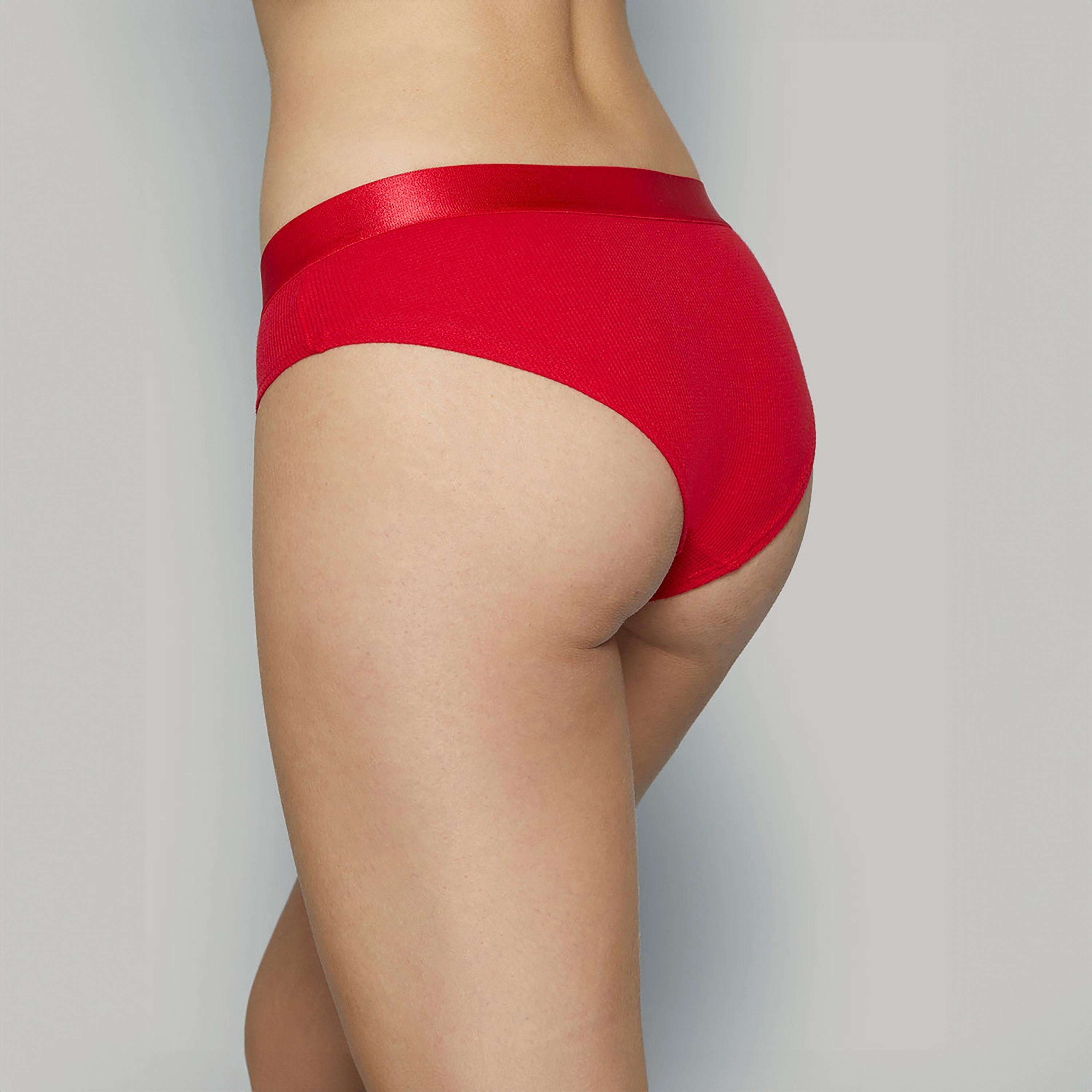 سروال داخلي نسائي هيبيستر بتغطية كاملة أحمر من لا سينزا-women-clothing-lingerie-panties-image-4