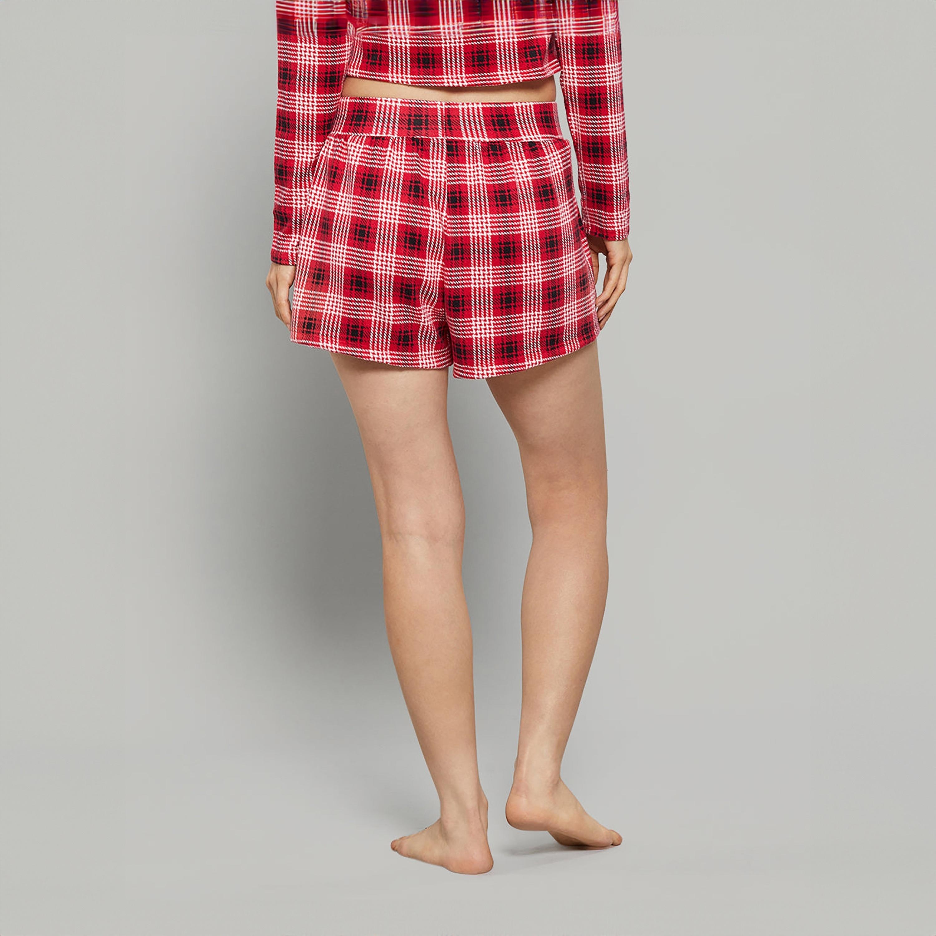 شورت نسائي بخصر مطاطي متوسط الارتفاع ومخطط من لا سينزا-women-clothing-nightwear-pyjamas-bottoms-image-4
