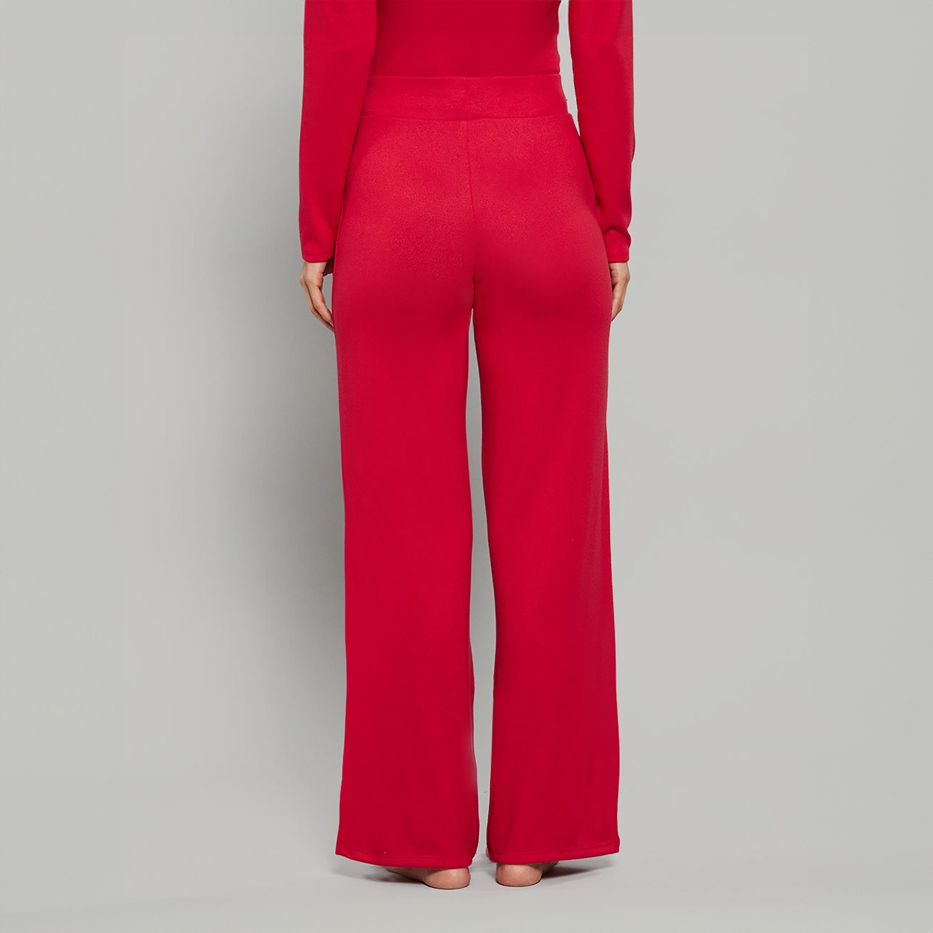 بنطلون نسائي سادة بخصر عالي ورباط من لا سينزا-women-clothing-nightwear-pyjamas-bottoms-image-12