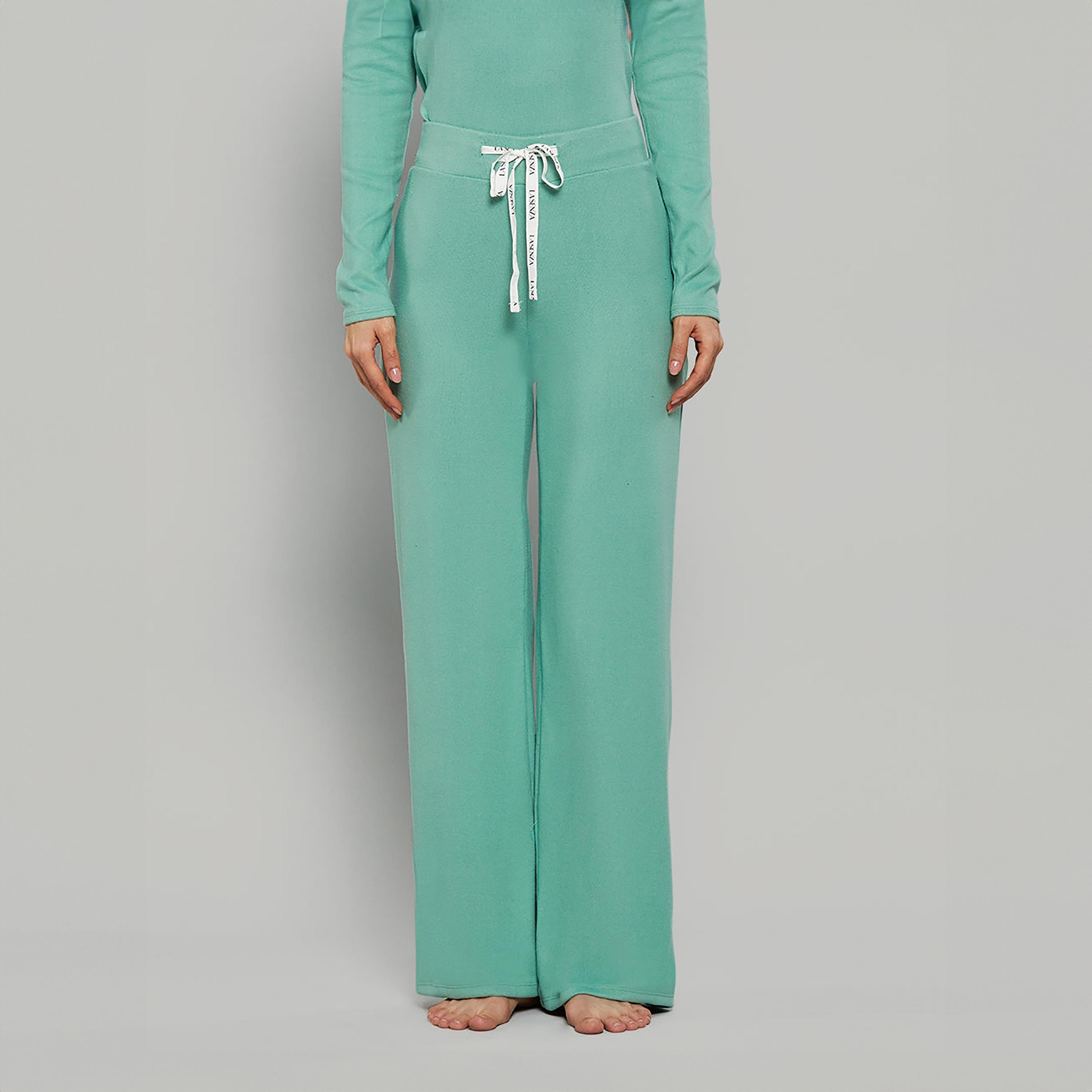 بنطلون نسائي سادة بخصر عالي ورباط من لا سينزا-women-clothing-nightwear-pyjamas-bottoms-image-5