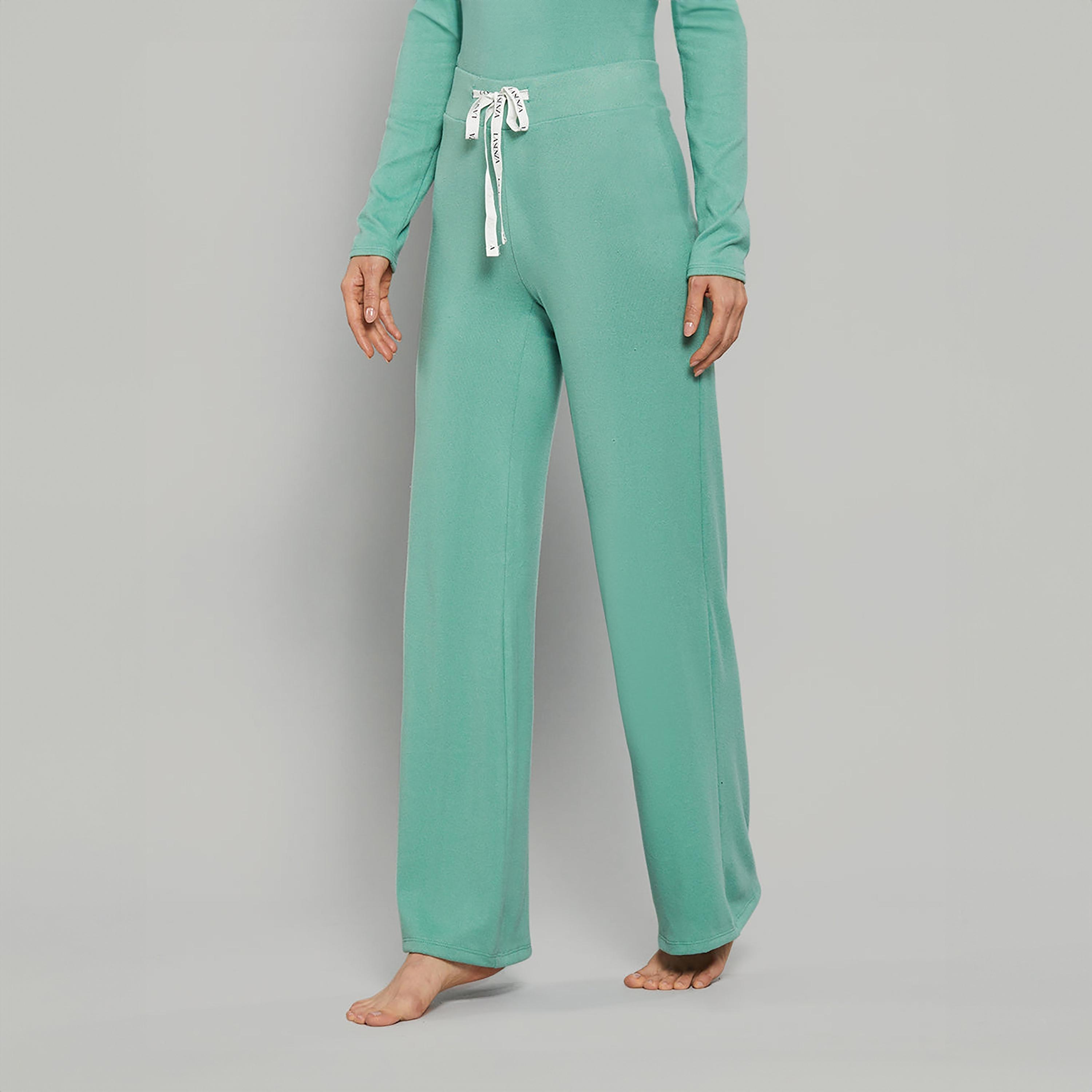 بنطلون نسائي سادة بخصر عالي ورباط من لا سينزا-women-clothing-nightwear-pyjamas-bottoms-image-7