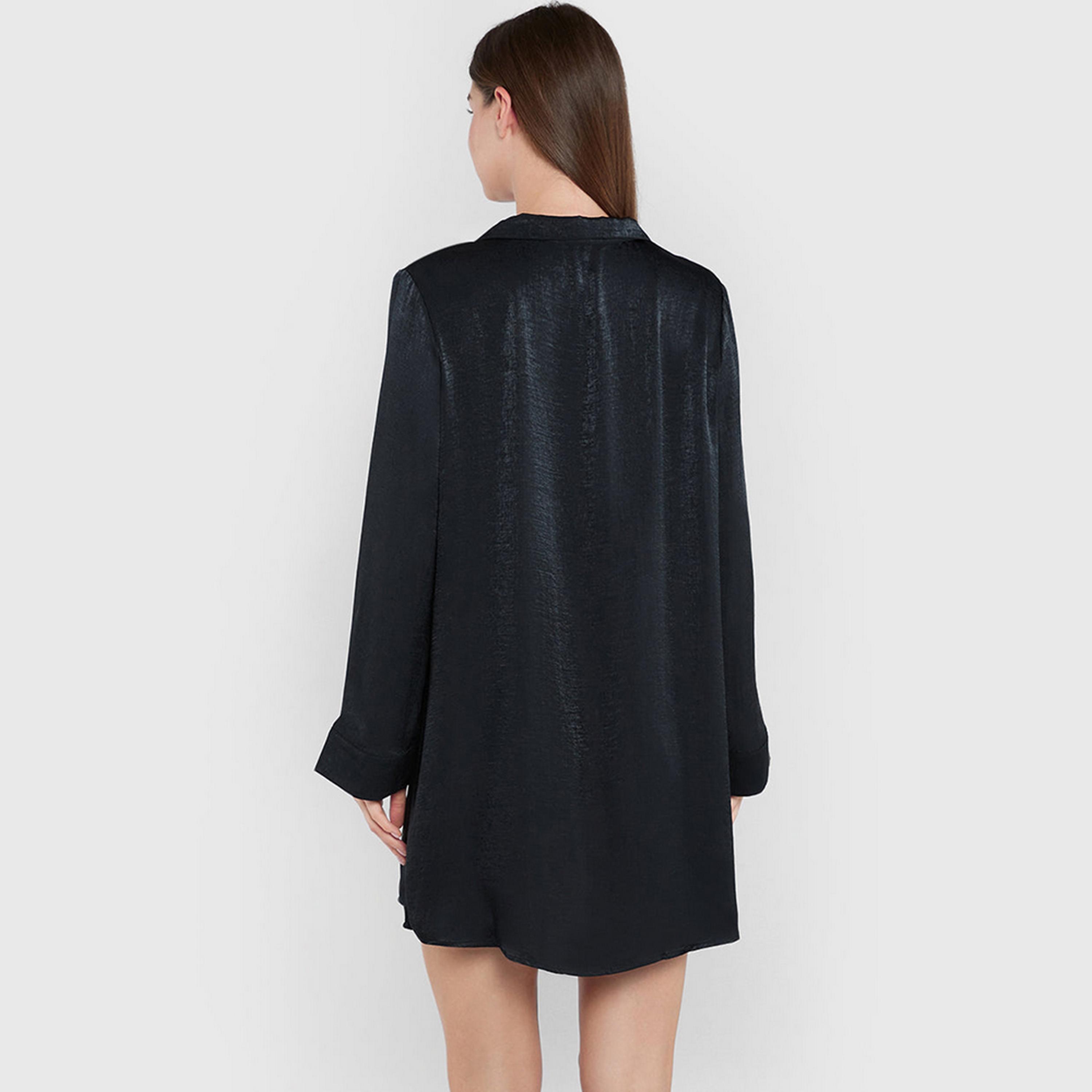 قميص نوم نسائي بأكمام طويلة وياقة من لا سنزا-women-clothing-nightwear-pyjamas-tops-image-5