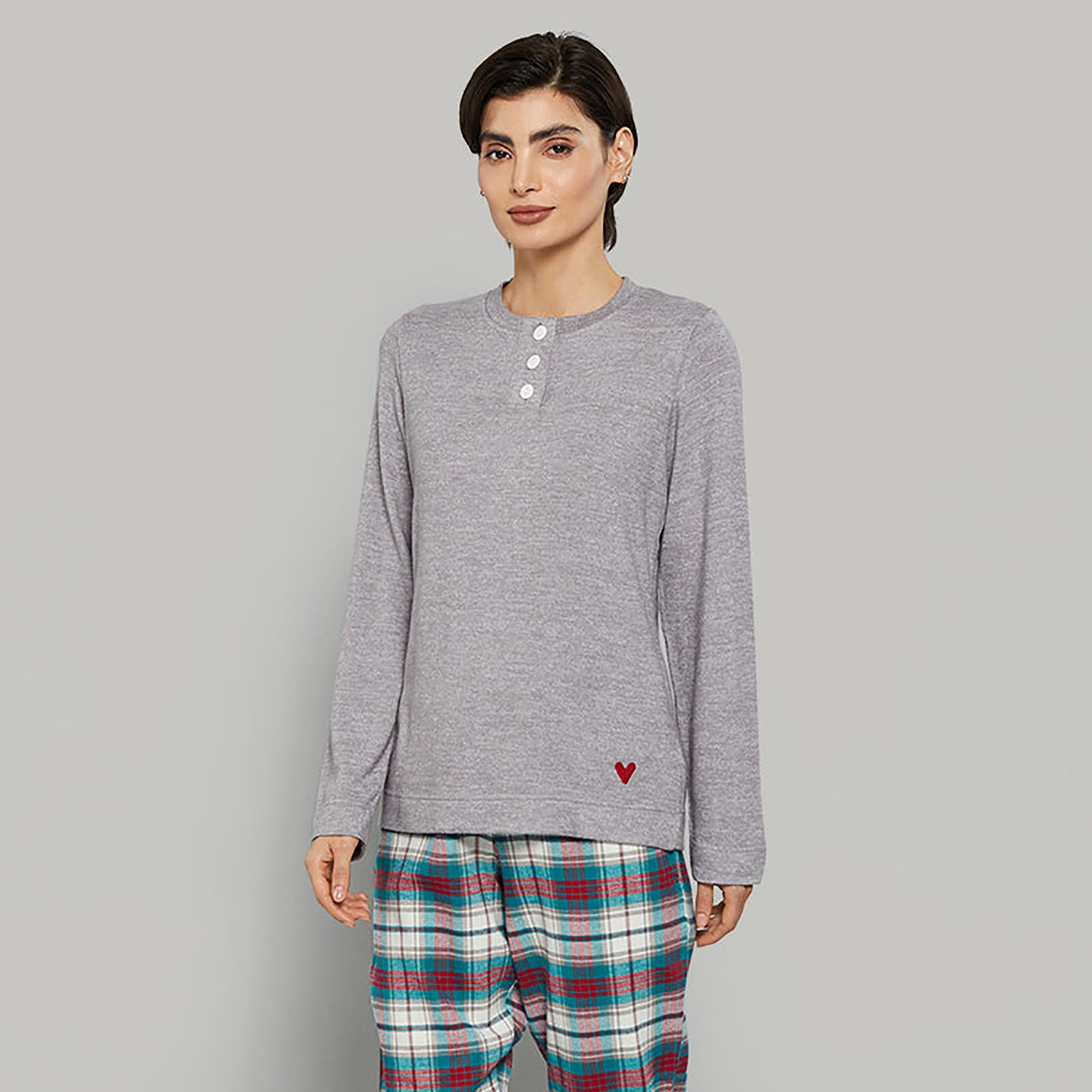 La Senza Women's Pyjama Set of 2 Plain Shirt and Pyjama-women-clothing-nightwear-pyjamas-longsets-image-2