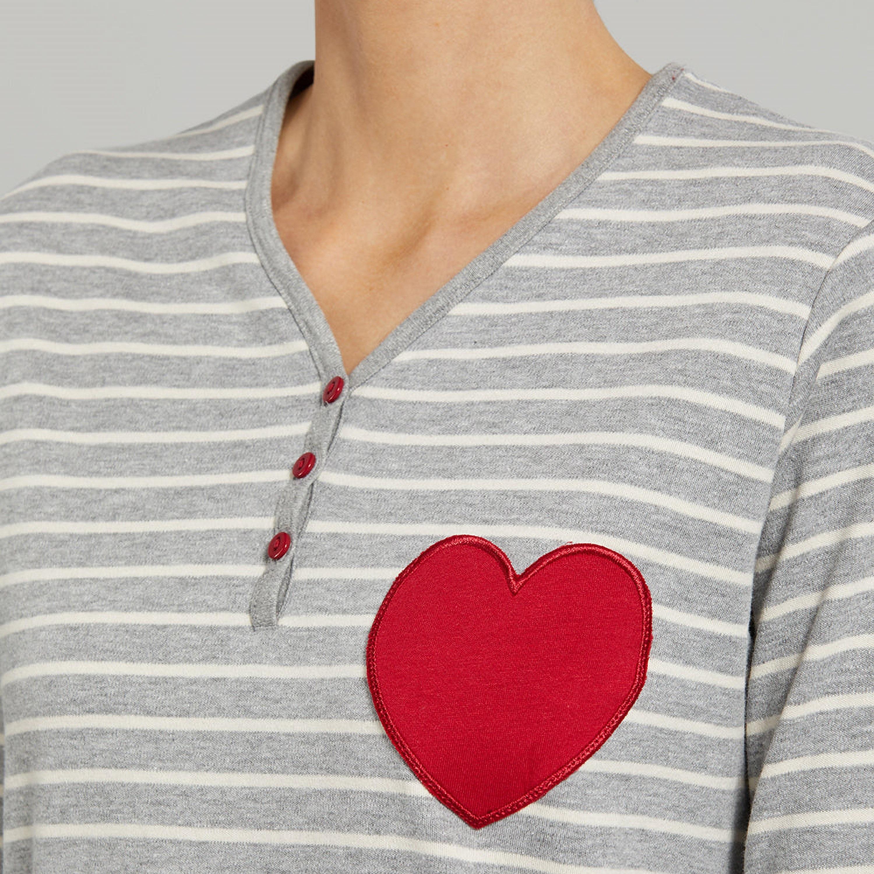 طقم بيجامة نسائية من قطعتين قميص وبيجامة مخططة من لا سينزا-women-clothing-nightwear-pyjamas-longsets-image-4