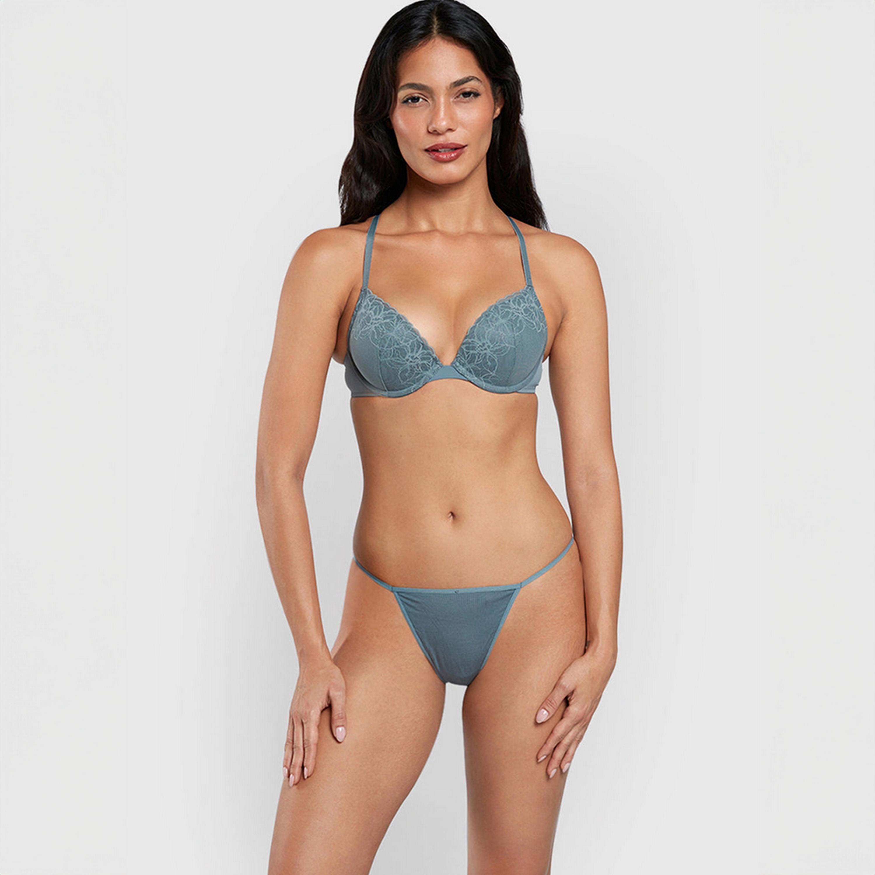 سروال داخلي نسائي جي سترينغ بتغطية منخفضة، رمادي مودال فائق النعومة من لا سنزا-women-clothing-lingerie-panties-image-2