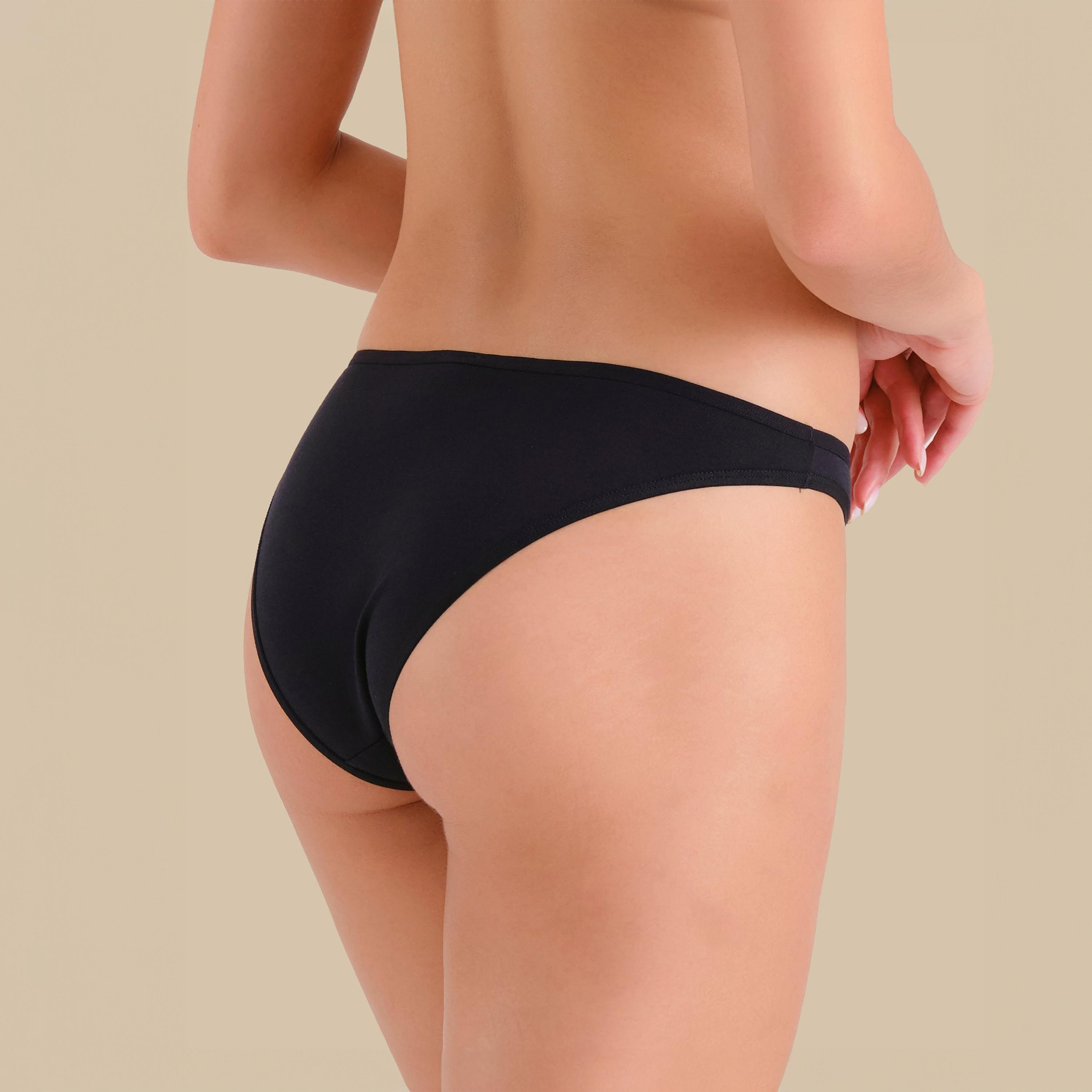 سروال داخلي نسائي ثونغ بتغطية متوسطة بجسم جرافيك أسود من لا سينزا-women-clothing-lingerie-panties-image-2