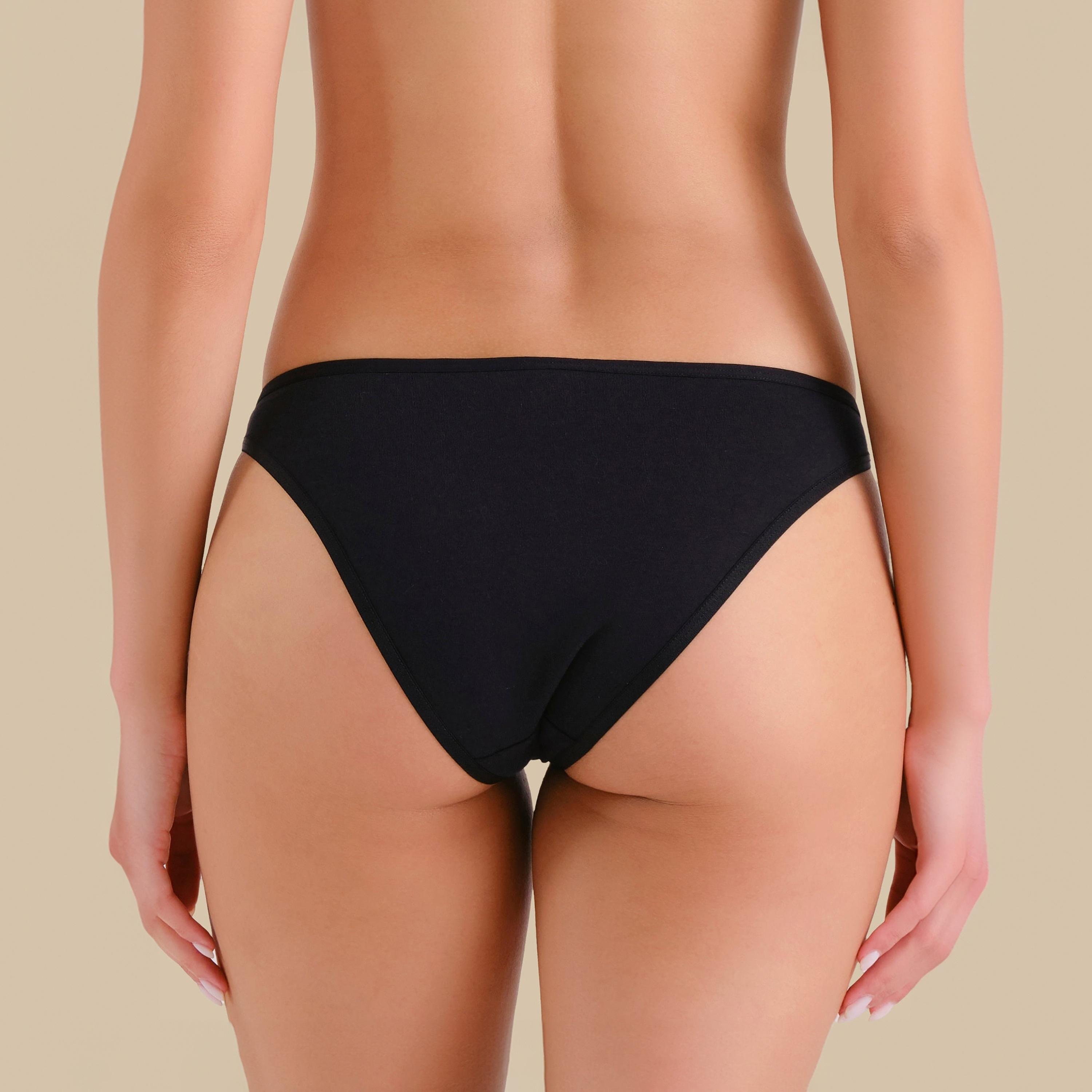 سروال داخلي نسائي ثونغ بتغطية متوسطة بجسم جرافيك أسود من لا سينزا-women-clothing-lingerie-panties-image-3