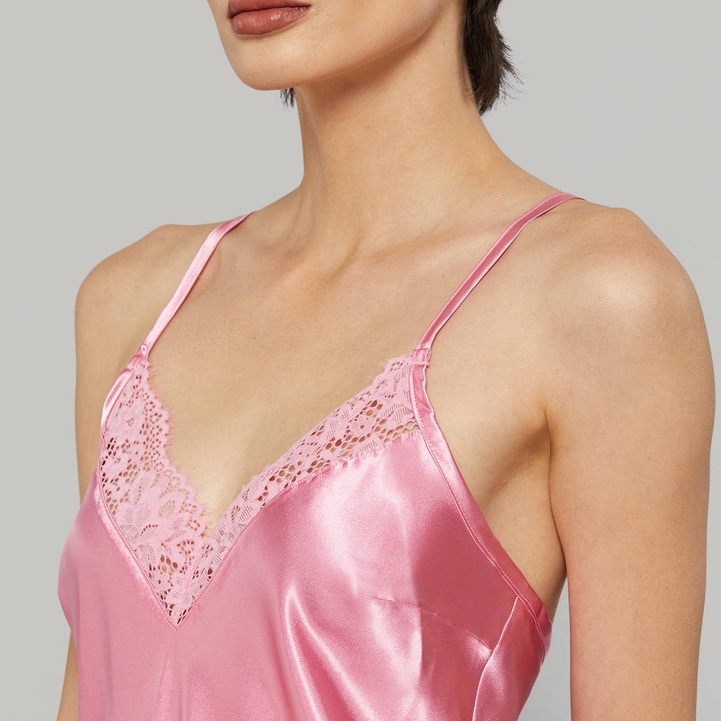 فستان نوم نسائي سادة بدون أكمام بحمالات من لا سينزا-women-clothing-nightwear-nighties-image-2