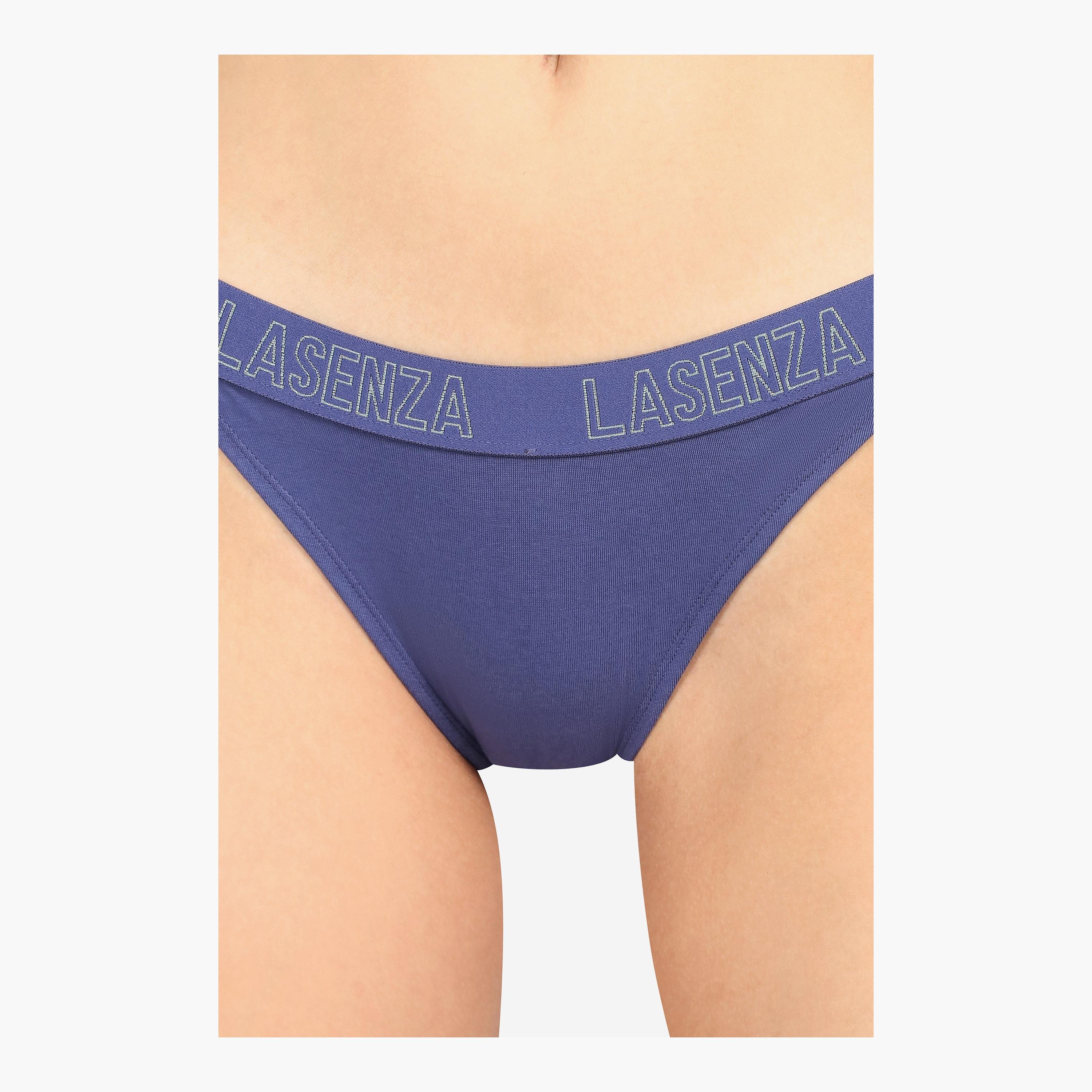 La Senza Trendy Dark Blue Cotton Medium Coverage Women's Cheeky Panties-women-clothing-lingerie-panties-image-4