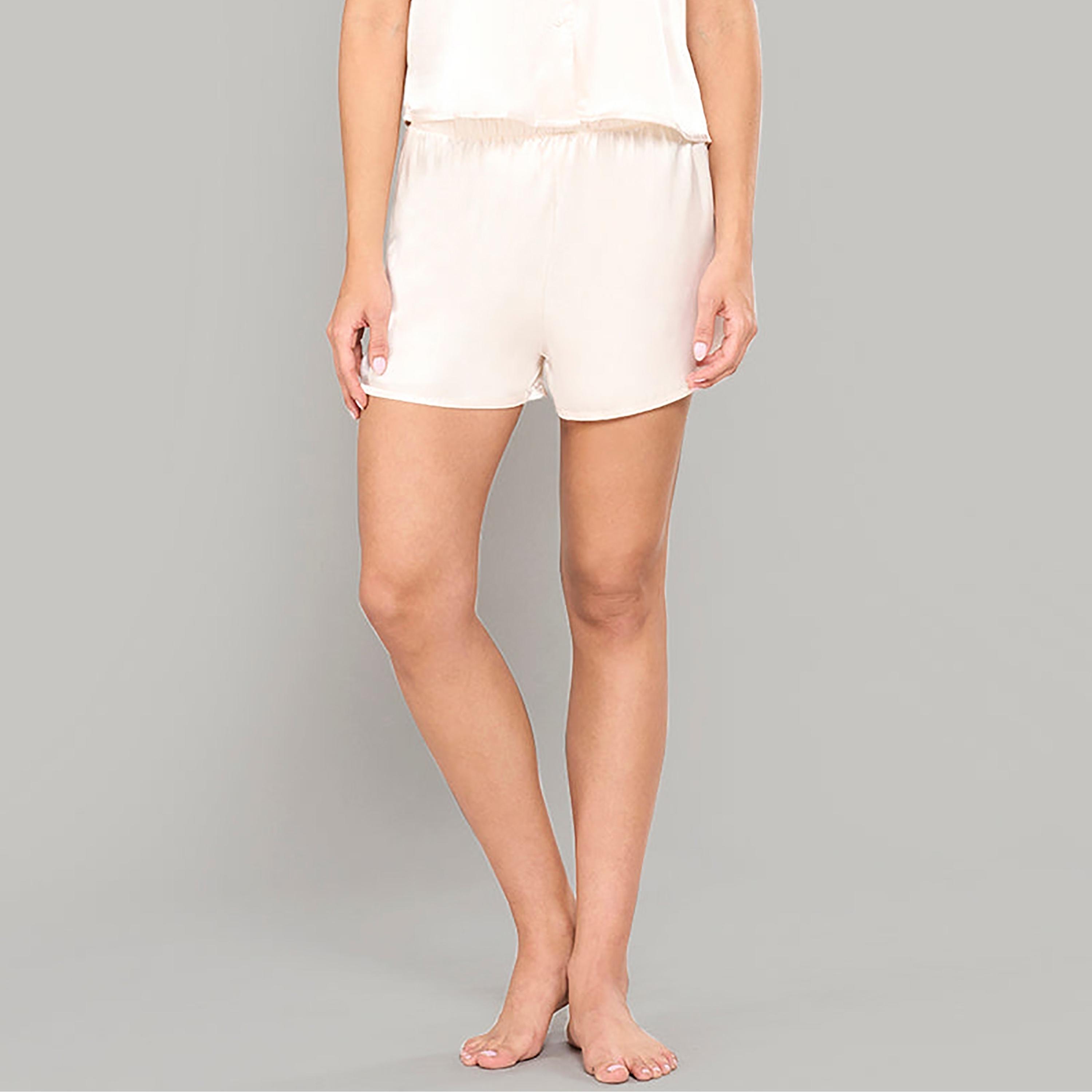 طقم شورت نسائي من قطعتين بلوزة وشورت سادة من لا سينزا-women-clothing-nightwear-pyjamas-shortsets-image-9