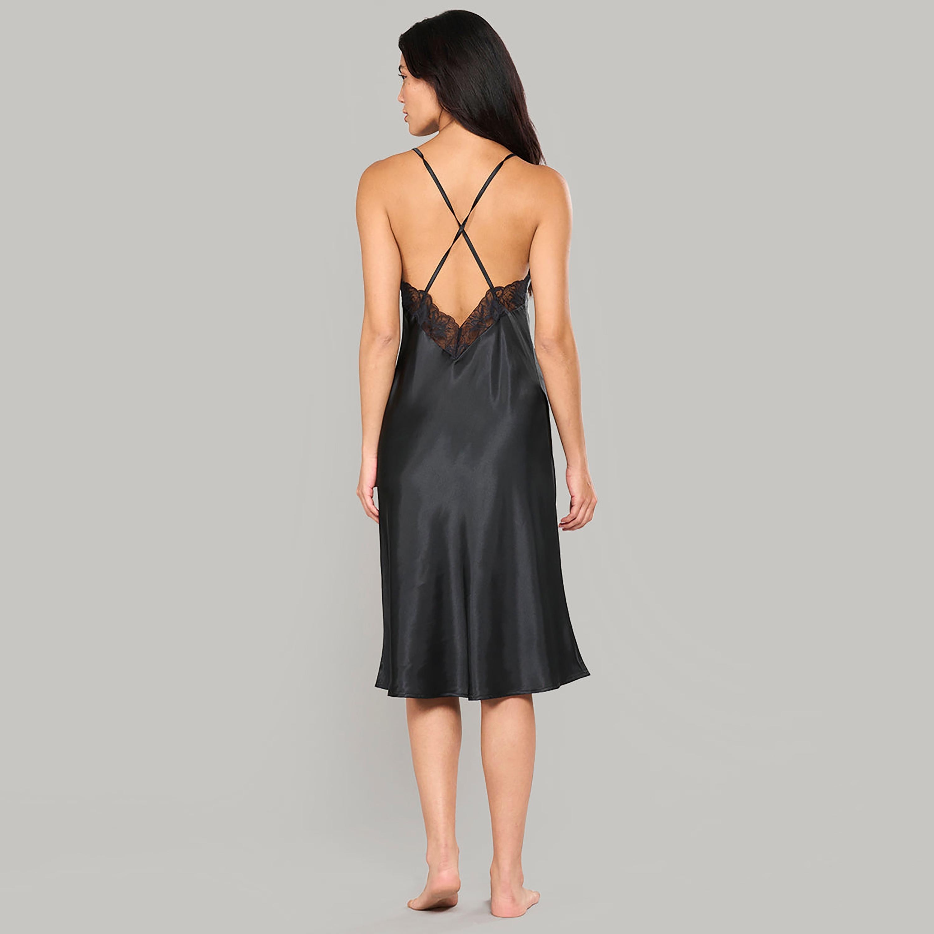 فستان نوم نسائي سادة بدون أكمام بحمالات من لا سينزا-women-clothing-nightwear-nighties-image-4